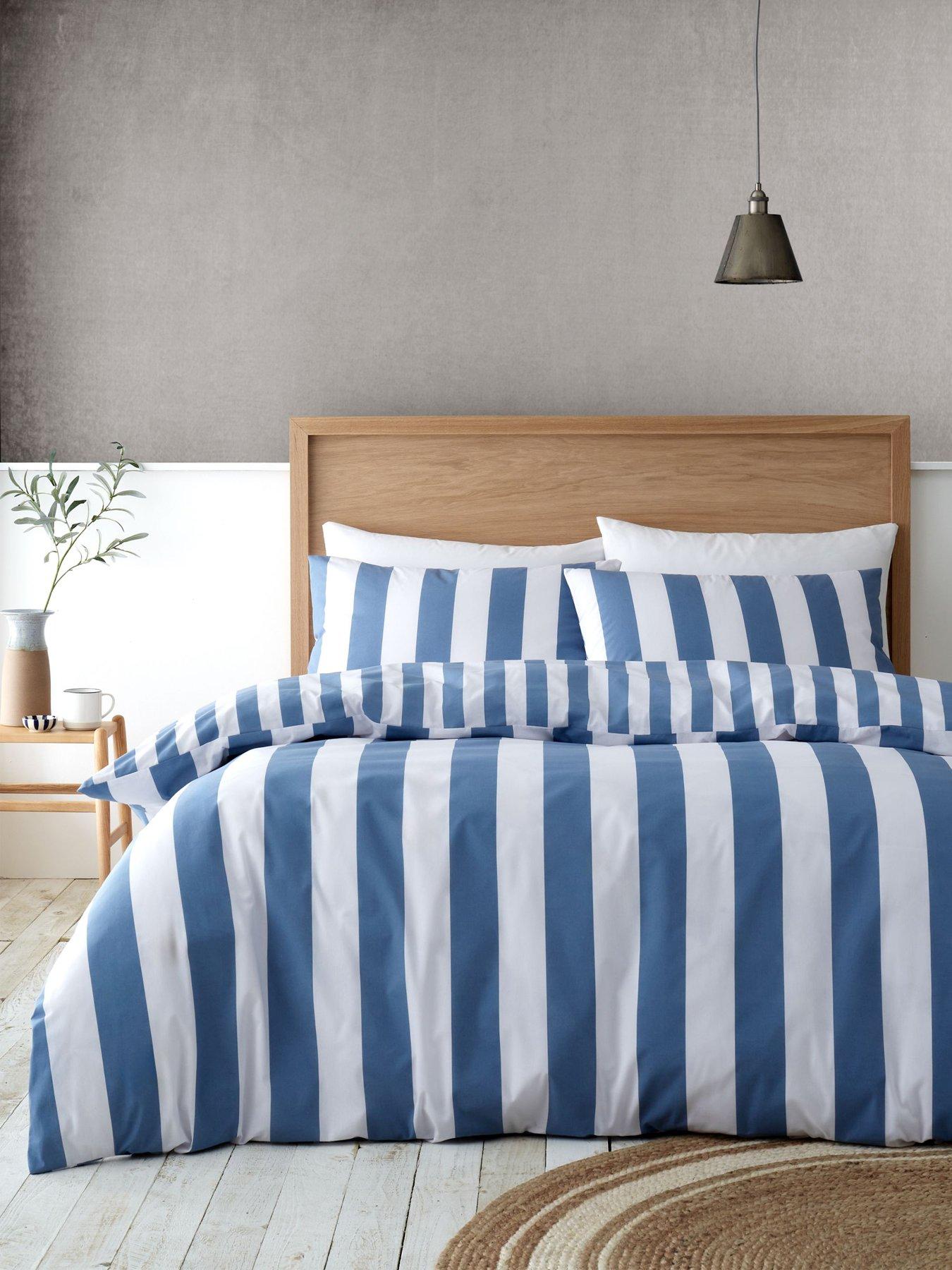 catherine-lansfield-cove-stripe-blue-reversible-duvet-cover-set