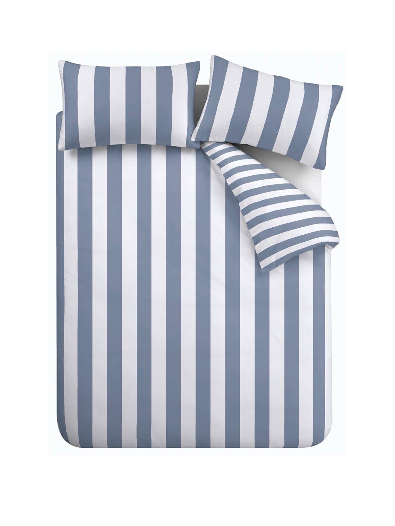 catherine-lansfield-cove-stripe-blue-reversible-duvet-cover-setstillFront