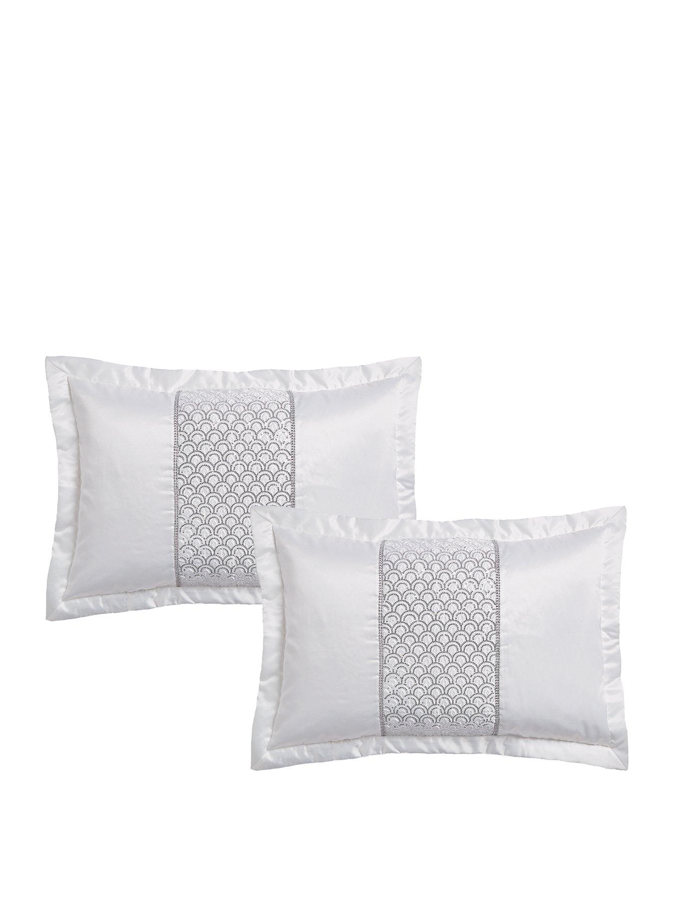 catherine-lansfield-deco-sequin-quilted-pillowsham-pair-in-whitestillFront