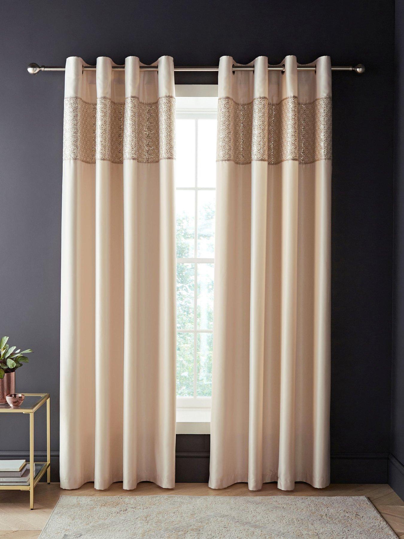 catherine-lansfield-deco-sequin-lined-eyelet-curtains-in-champagne