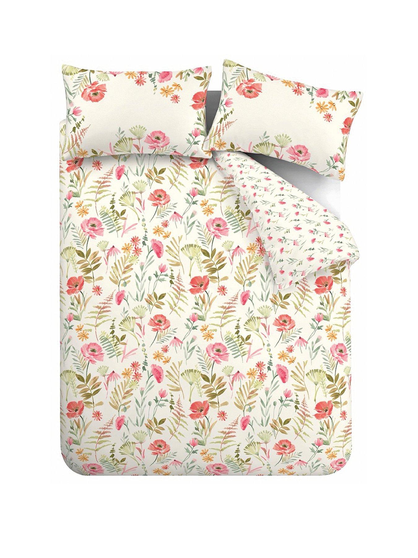 catherine-lansfield-ella-poppy-reversible-duvet-cover-set-creamstillFront