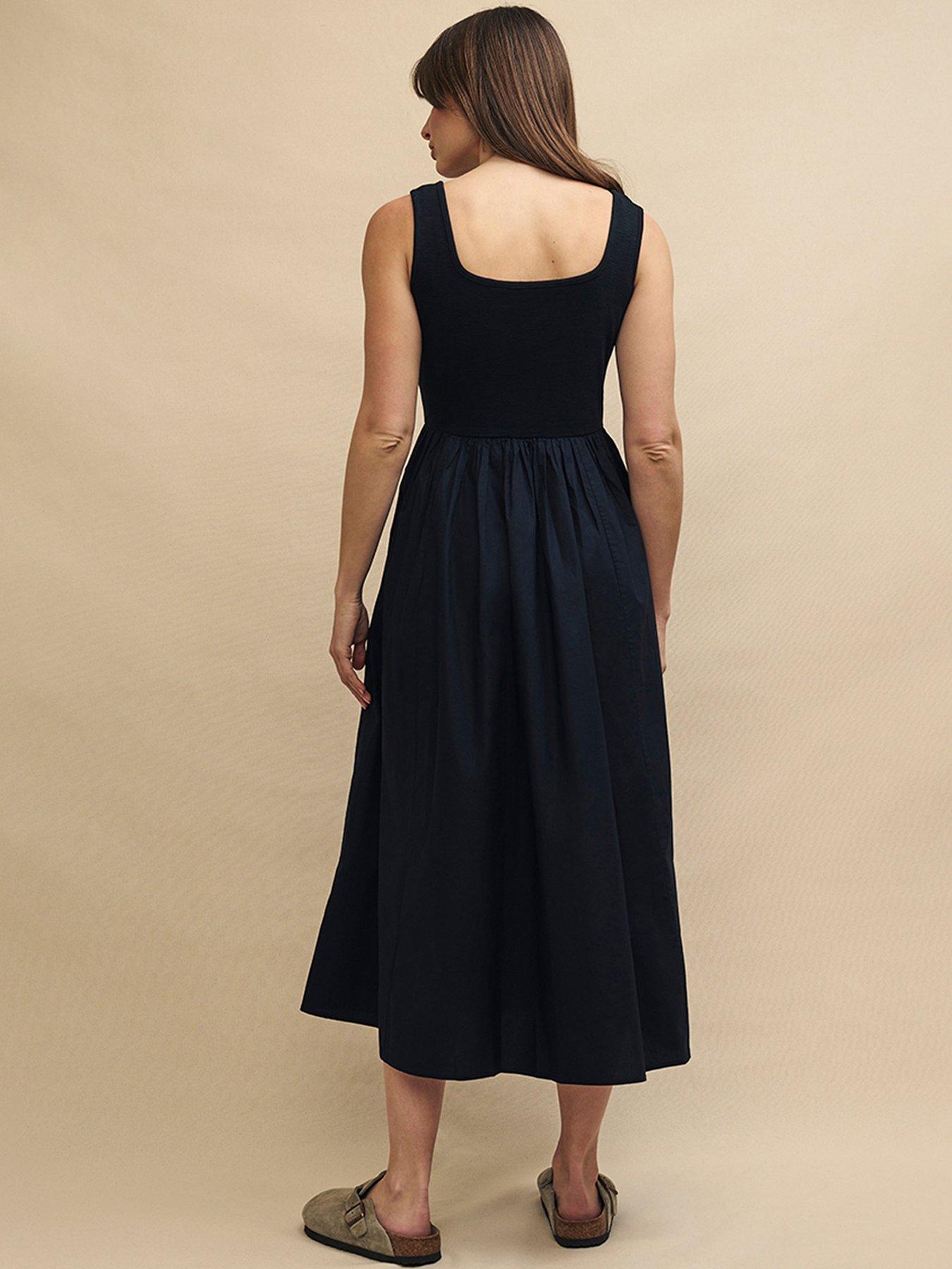 nobodys-child-sleeveless-a-line-midi-dress-blackstillFront