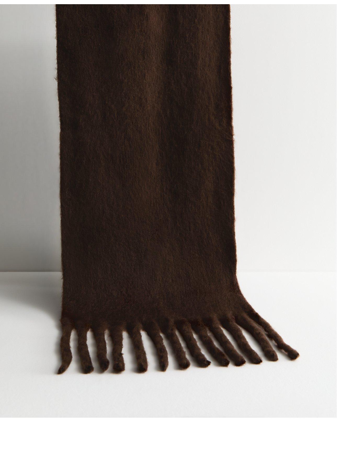 new-look-brown-brushed-fringed-scarf