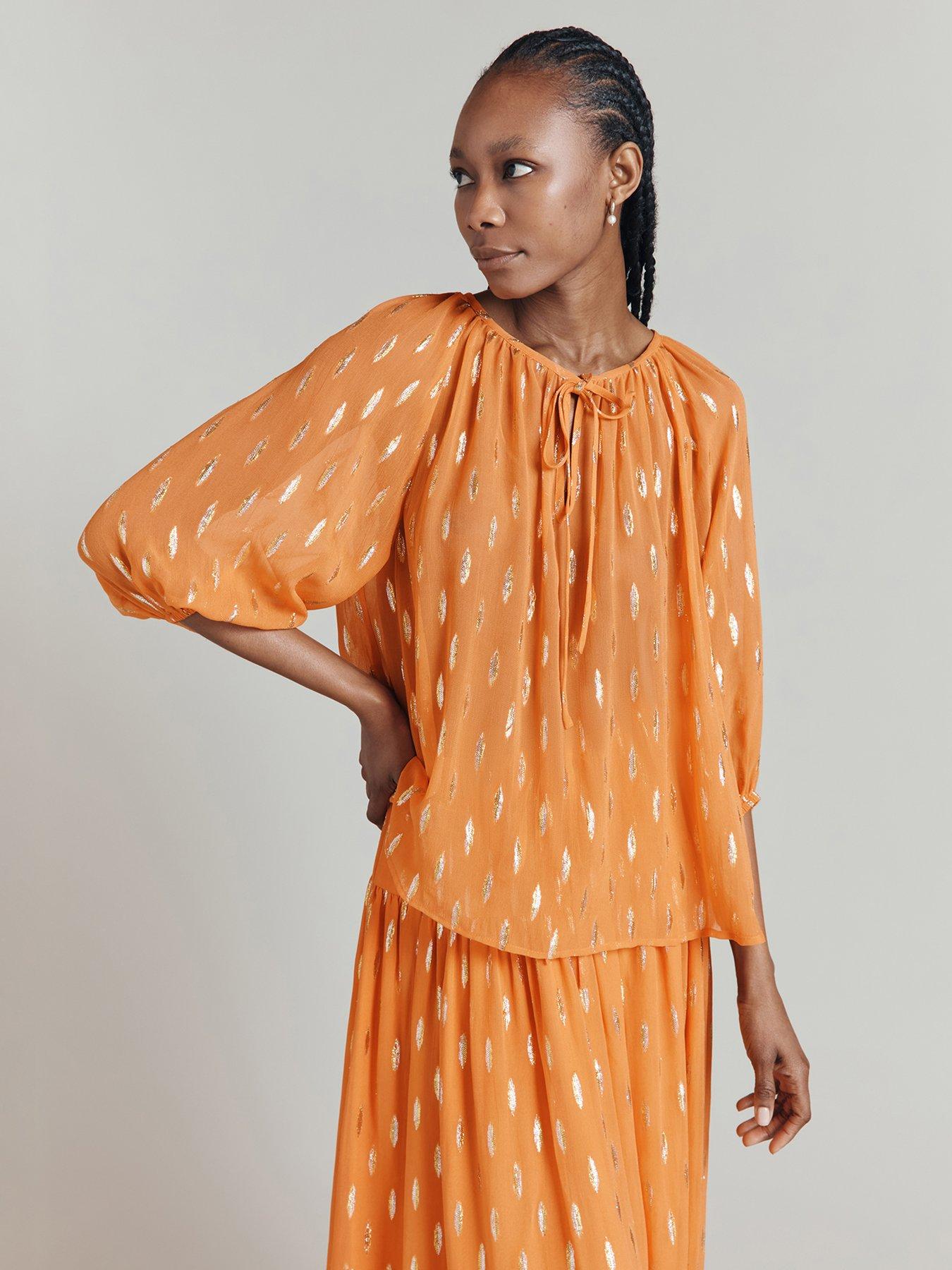 ghost-adeline-blouse-orangedetail