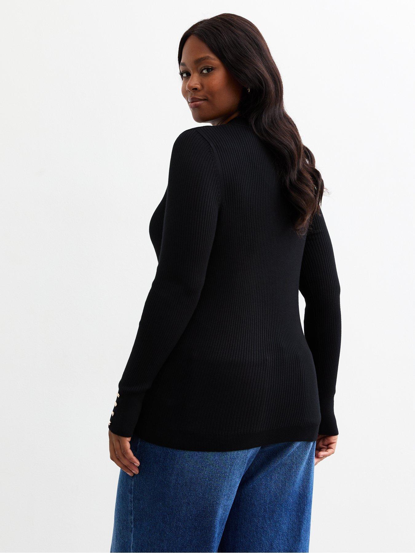 new-look-curves-button-detail-rib-knitted-jumper-blackstillFront