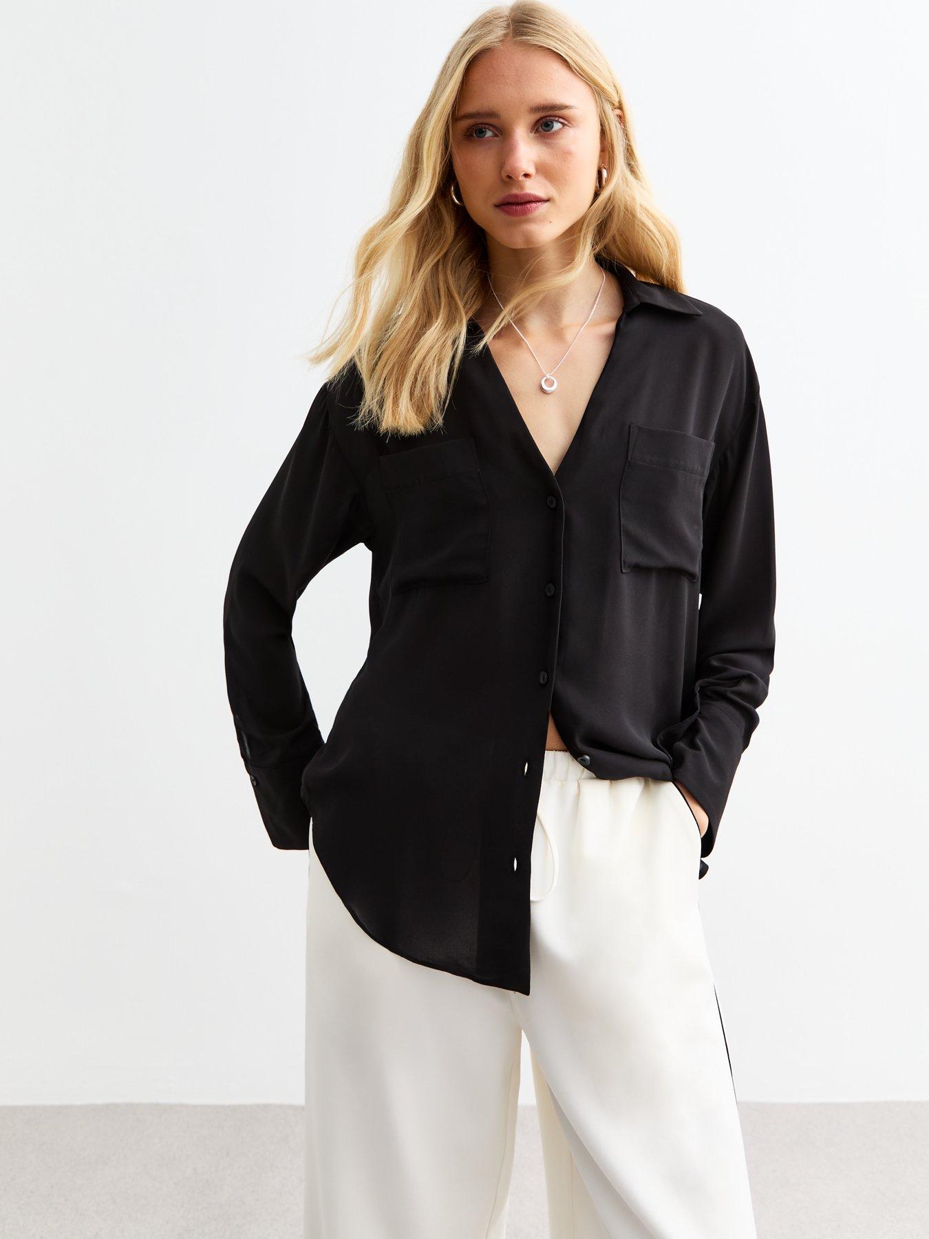 Image 1 of 5 of New Look Long Sleeve Shirt - Black