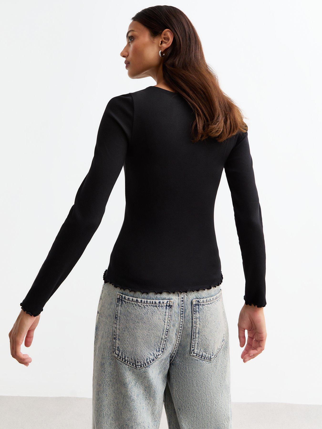 new-look-ribbed-crew-neck-long-sleeved-top-blackstillFront