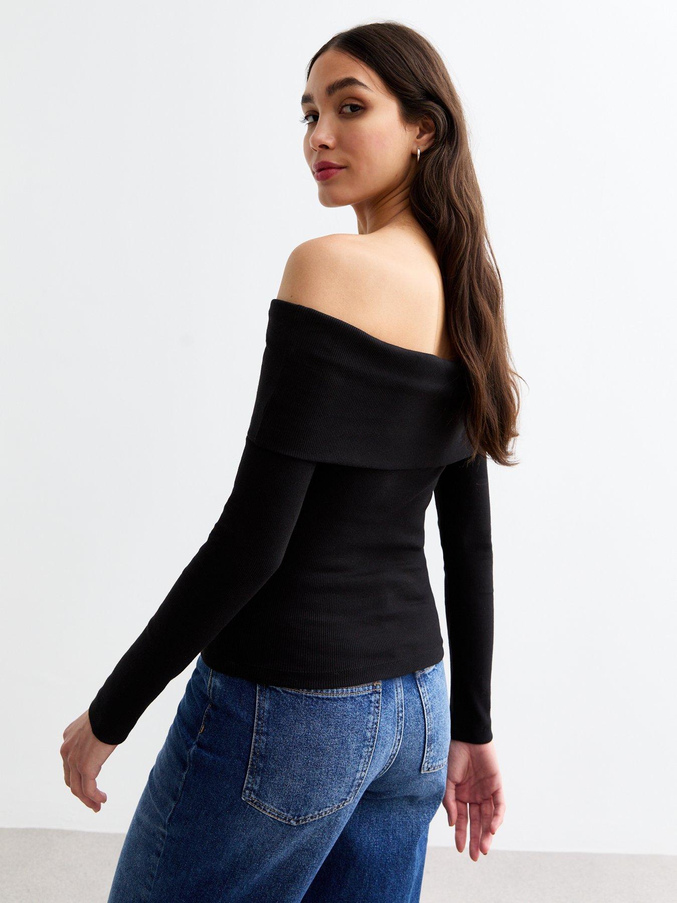 new-look-ribbed-foldover-bardot-top-blackstillFront