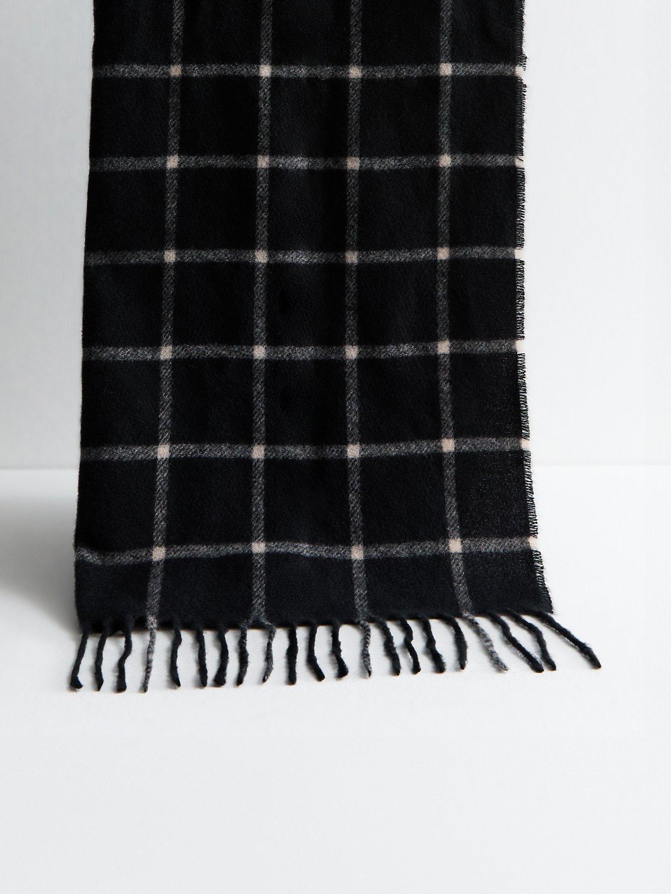 new-look-black-fringed-checked-scarf