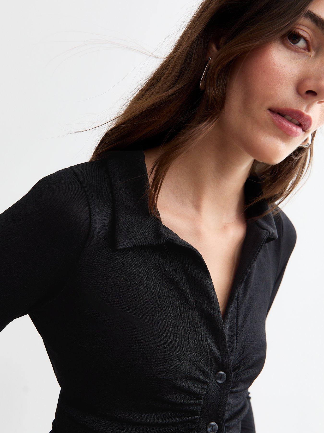 new-look-ruched-shirt-blackoutfit