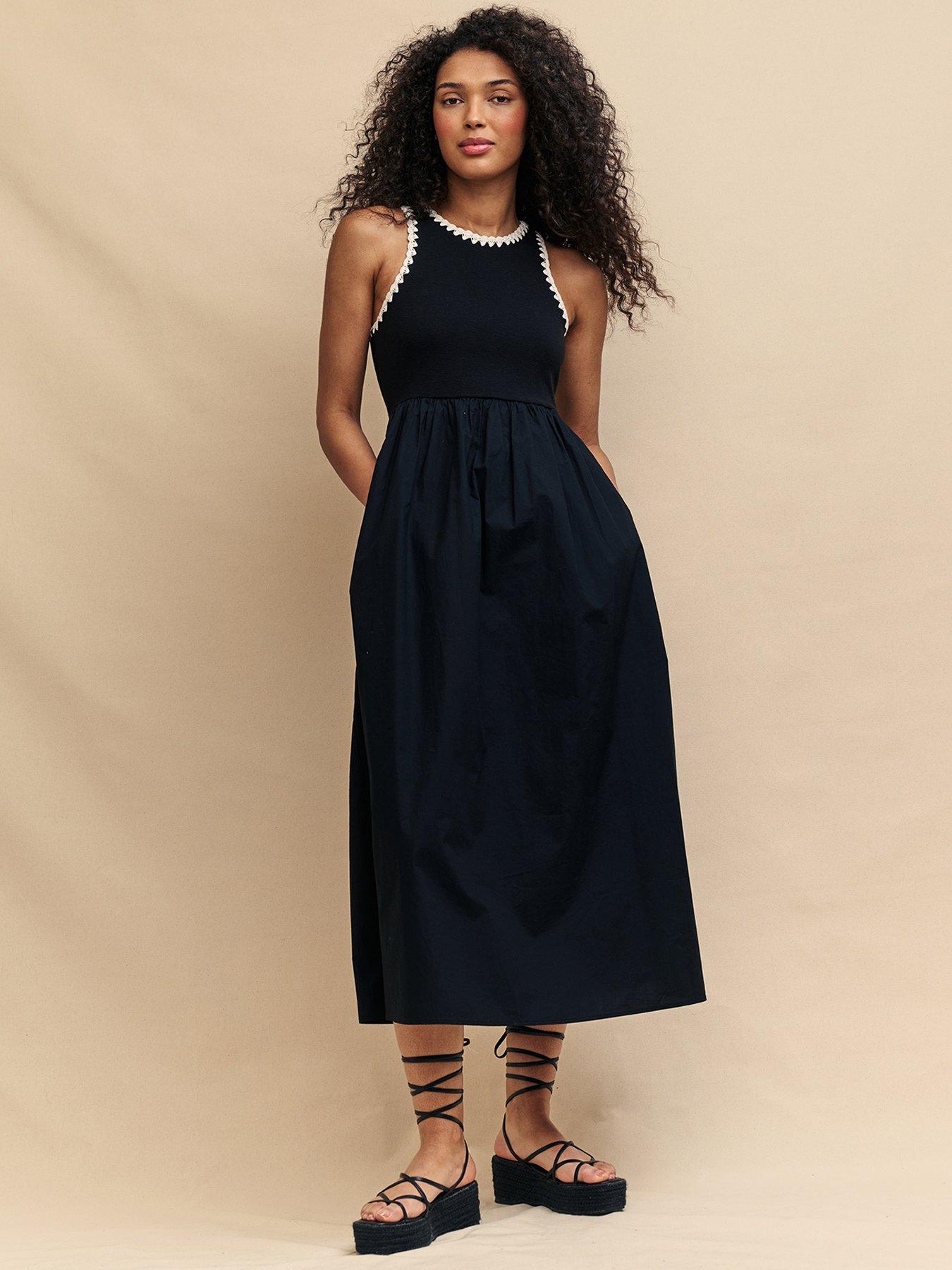 nobodys-child-contrast-trim-sleeveless-midi-dress-blackback