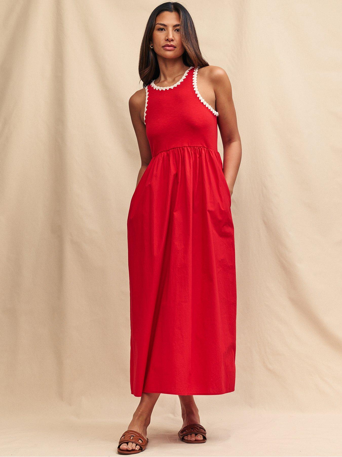 nobodys-child-contrast-trim-sleeveless-midi-dress-redback