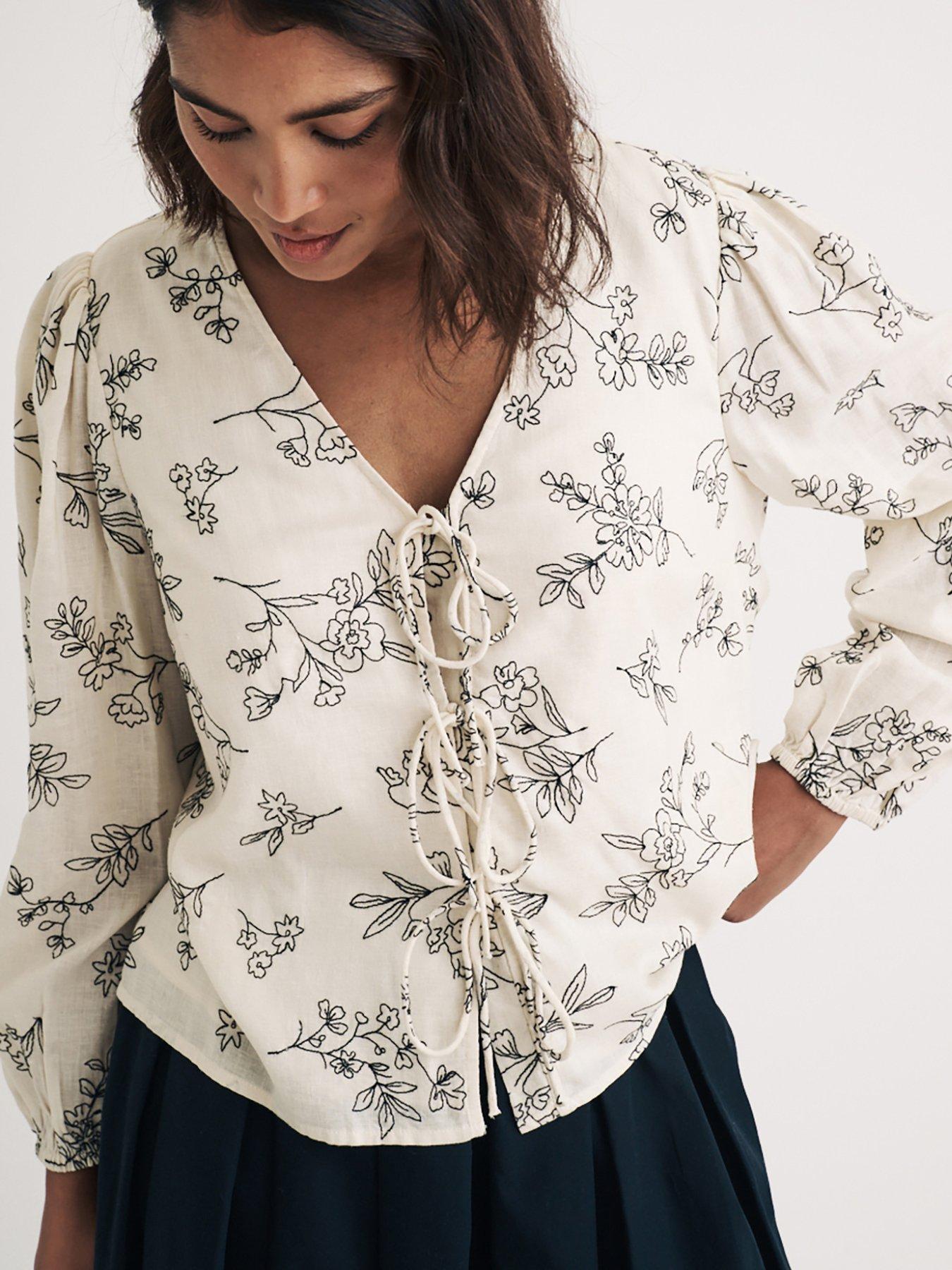 nobodys-child-printed-tie-detail-long-sleeve-blouse-white-multiback