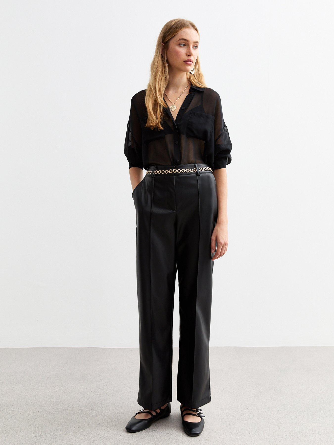 new-look-leather-look-pintuck-wide-leg-tailored-trousers-black