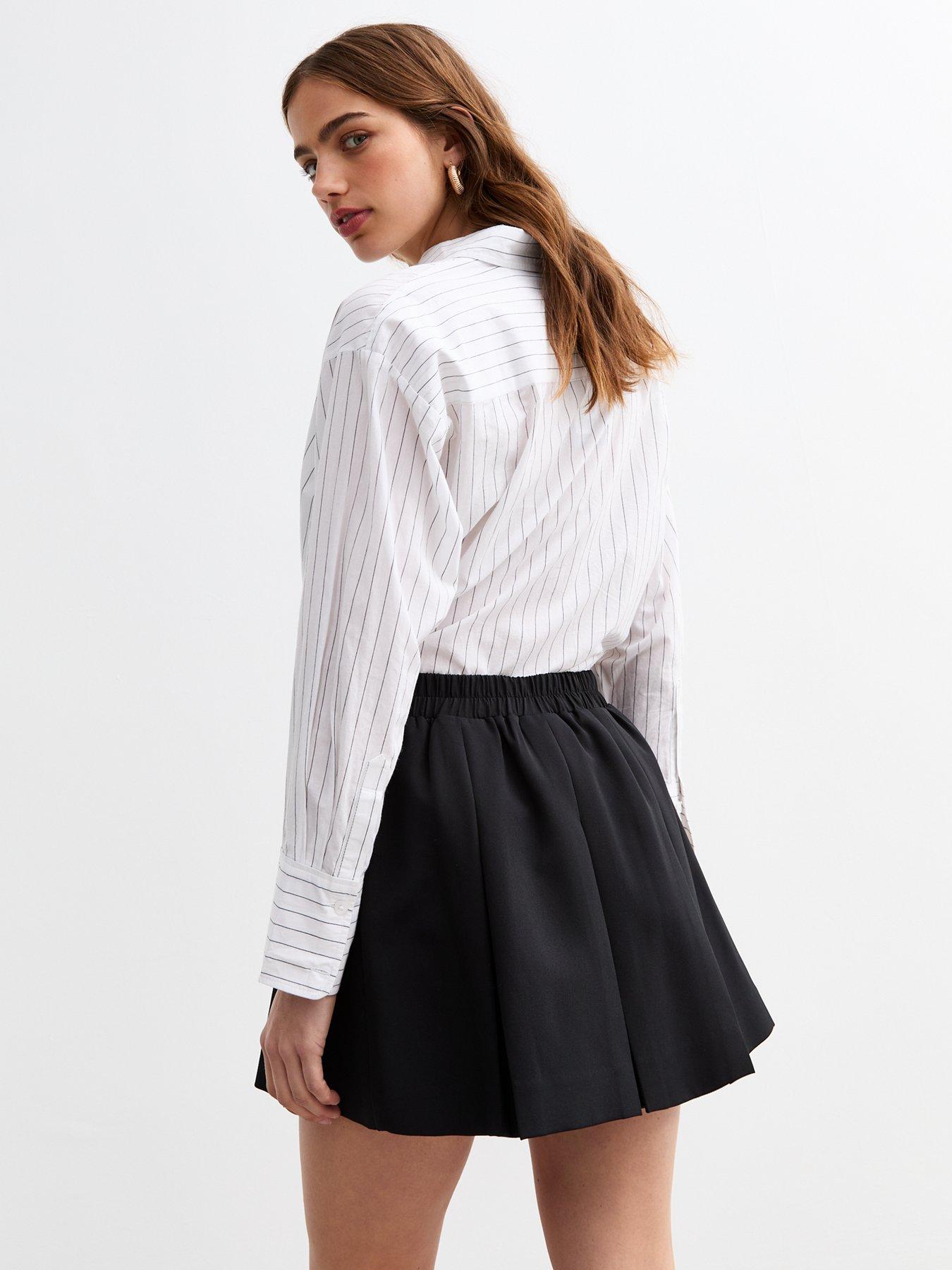 new-look-box-pleat-mini-skirt-blackstillFront