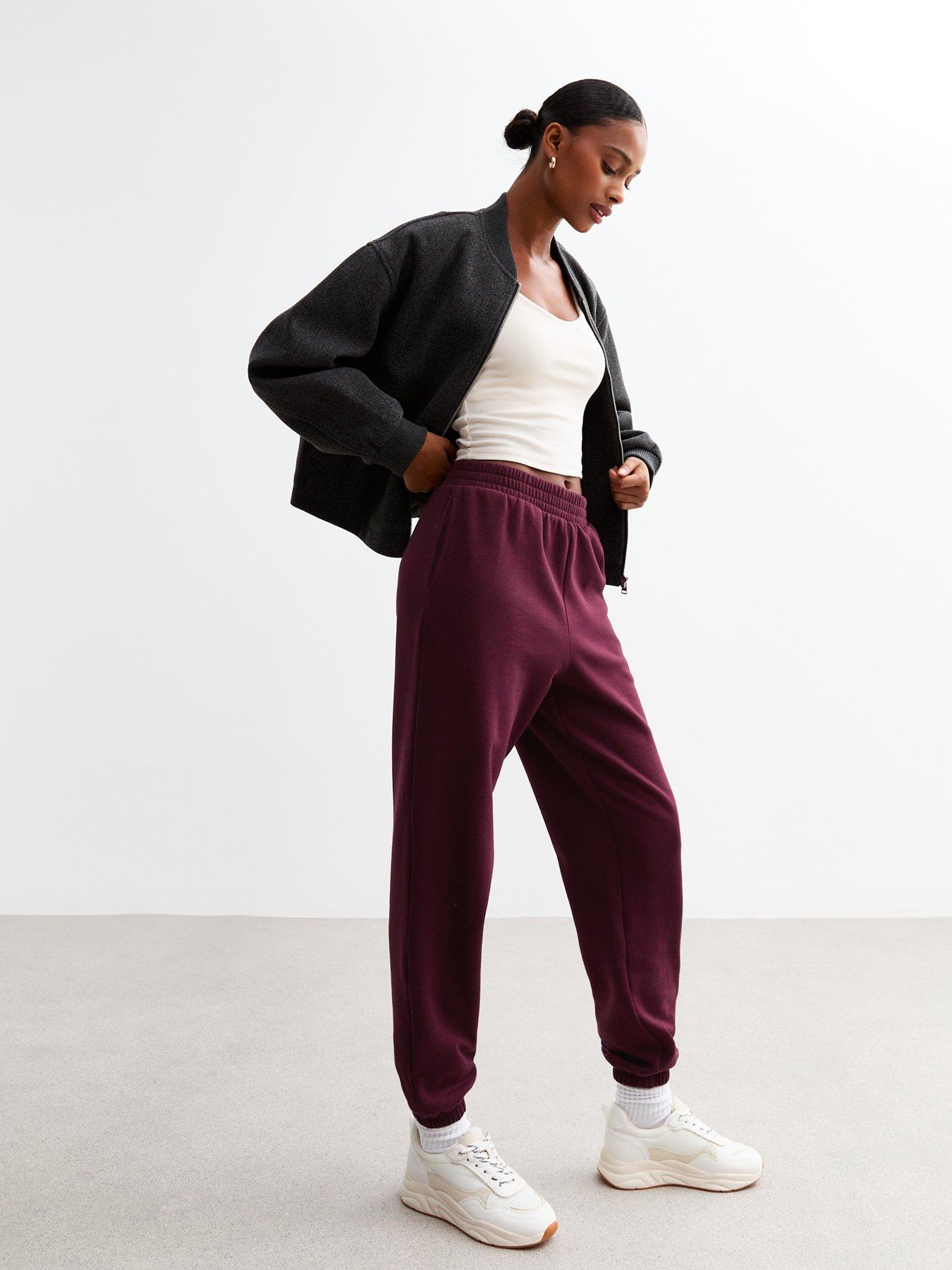 new-look-elasticated-waist-cuffed-joggers-burgundyback