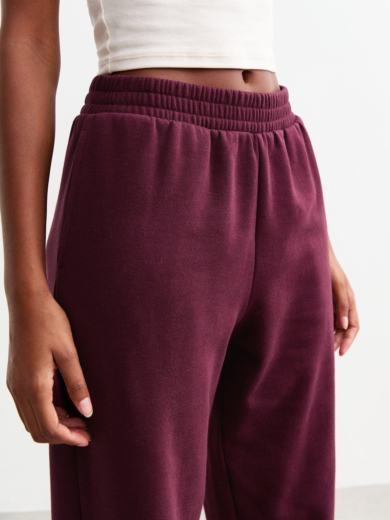 new-look-elasticated-waist-cuffed-joggers-burgundyoutfit