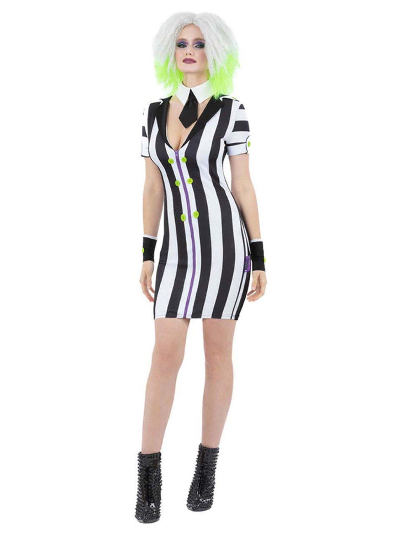 chinese dress ladies Beetlejuice Lydia Deetz Bride Wedding Dress Sexy Womans Halloween Costume  Set