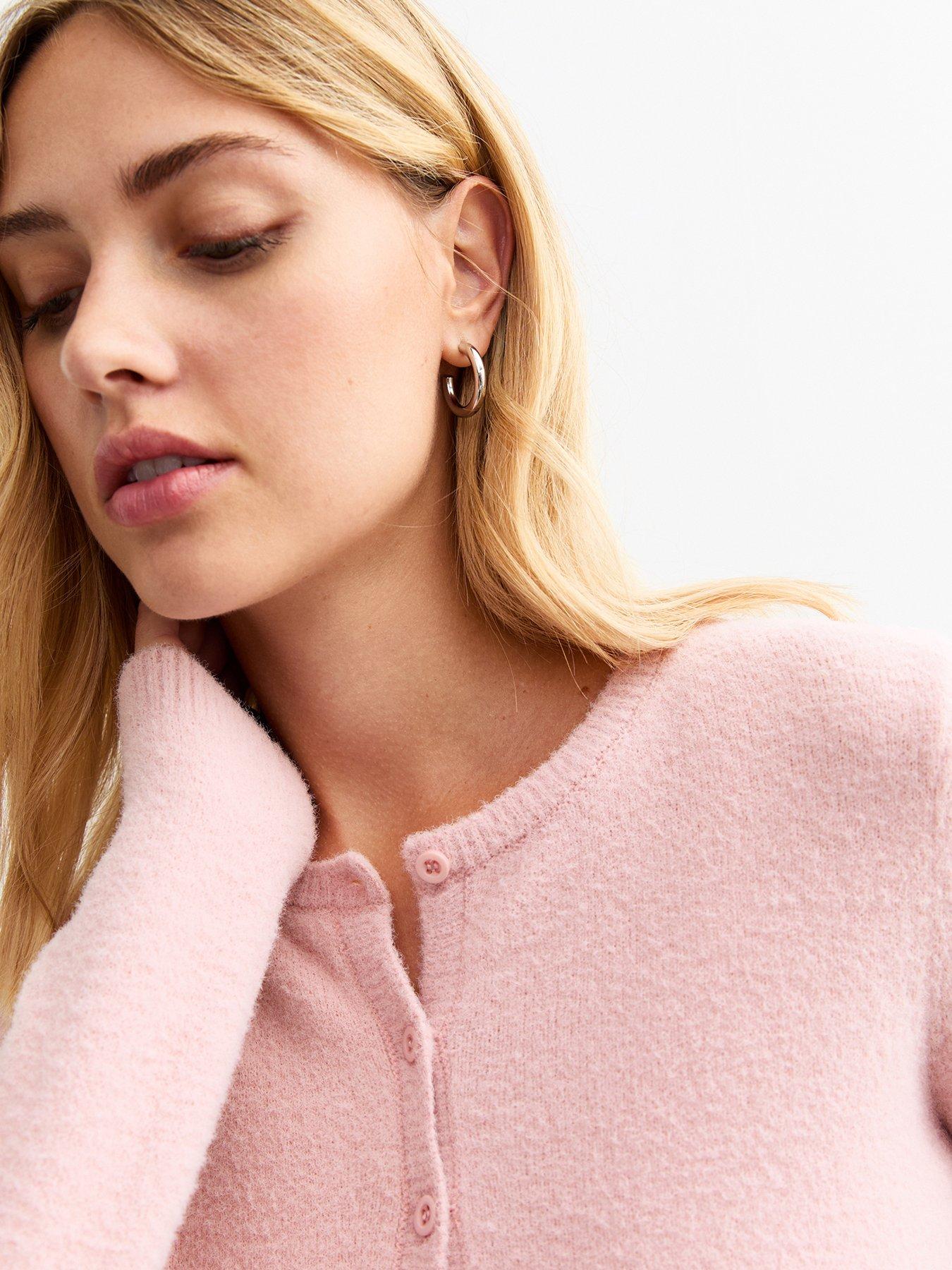 new-look-pink-crew-neck-fluffy-knit-cardigandetail