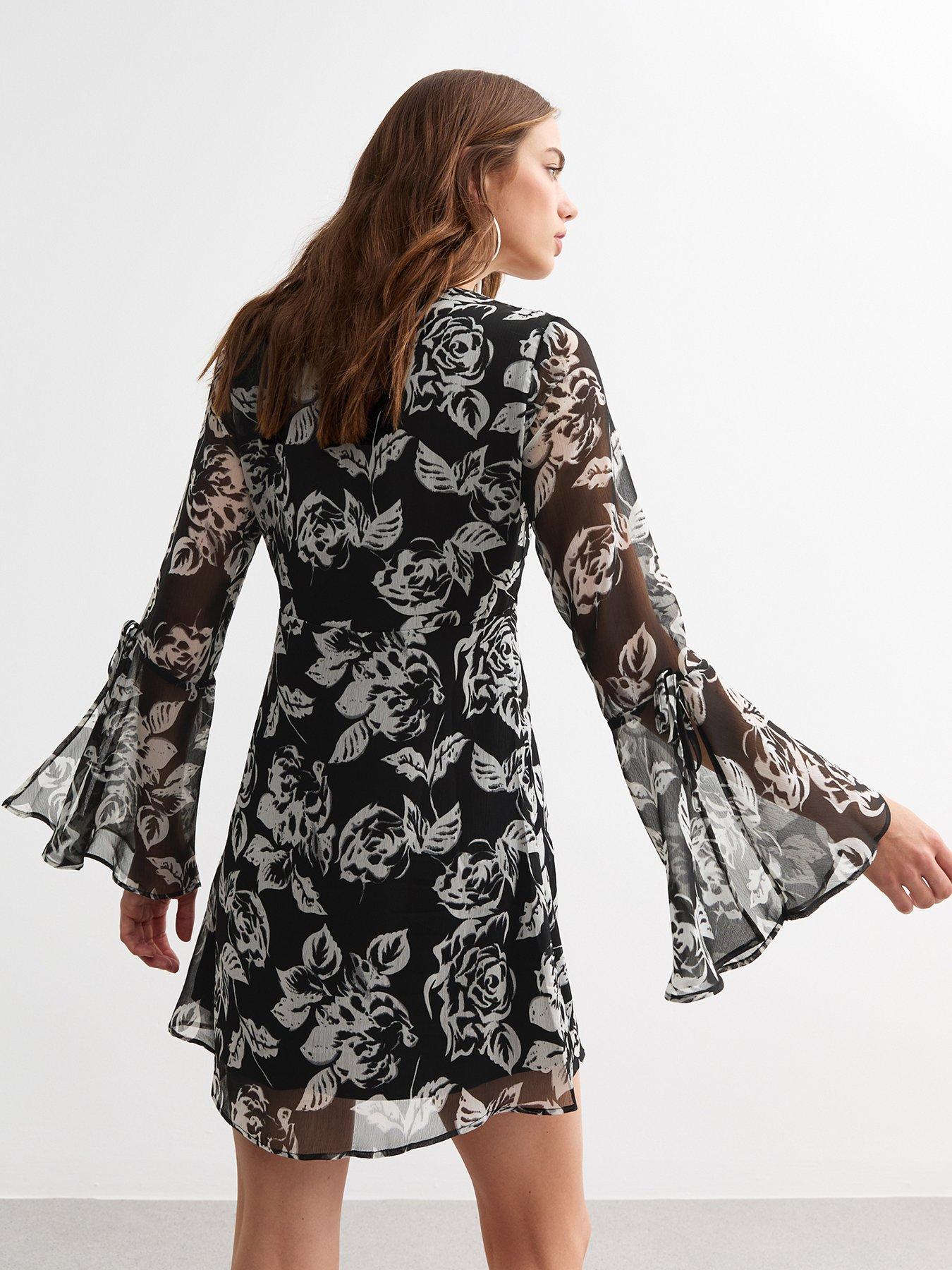 new-look-chiffon-floral-print-mini-dress-blackstillFront