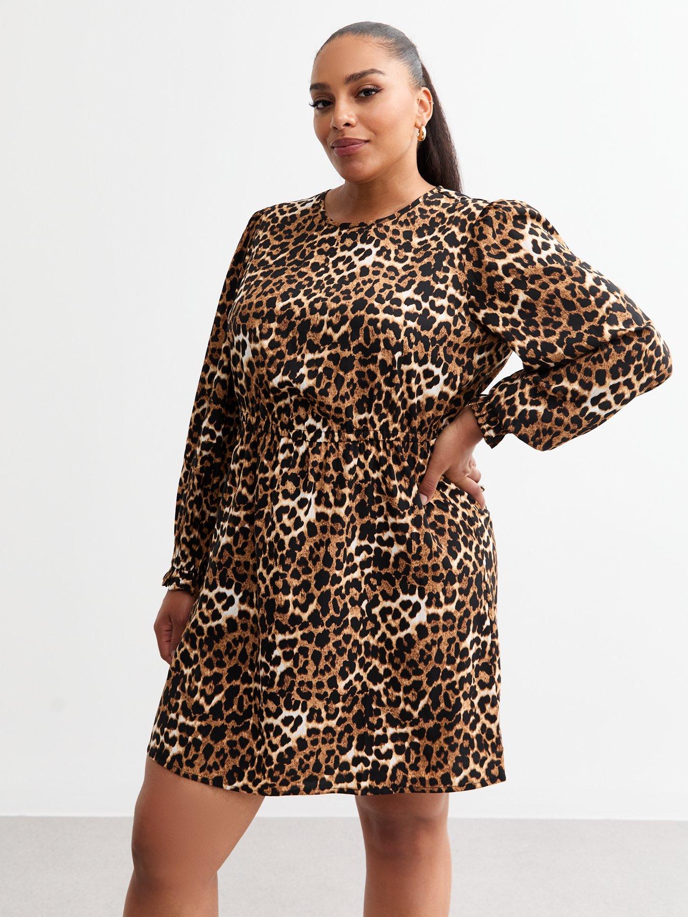 new-look-curves-leopard-print-long-sleeve-mini-dress-brownback