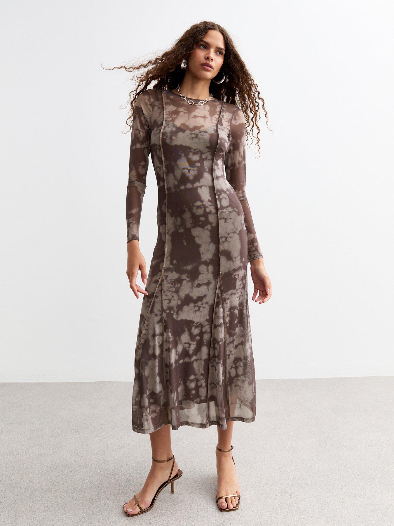 new-look-tallnbspabstract-print-mesh-godet-midi-dress-brown