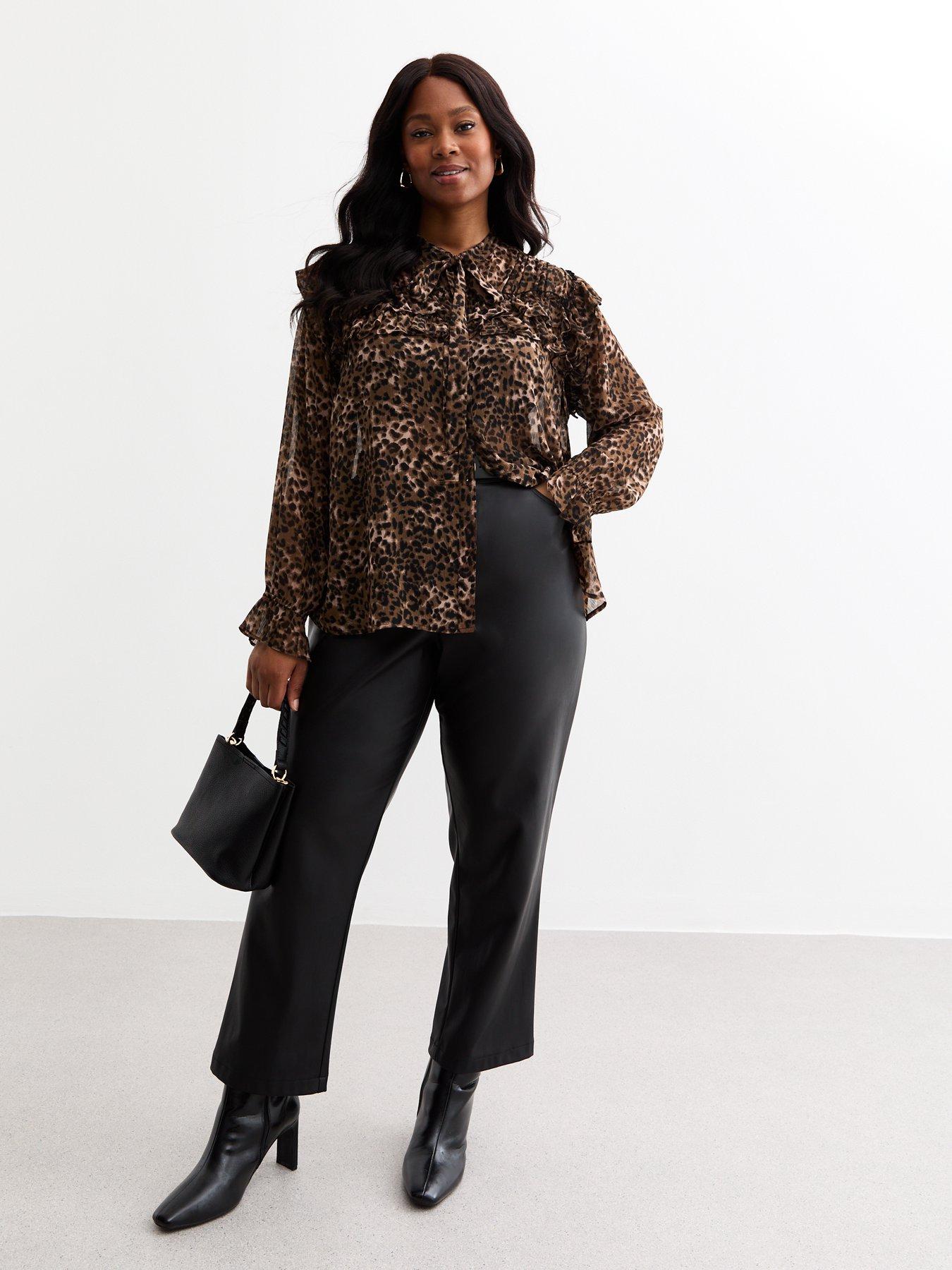 new-look-curves-brown-leopard-print-frill-trim-chiffon-blouseback