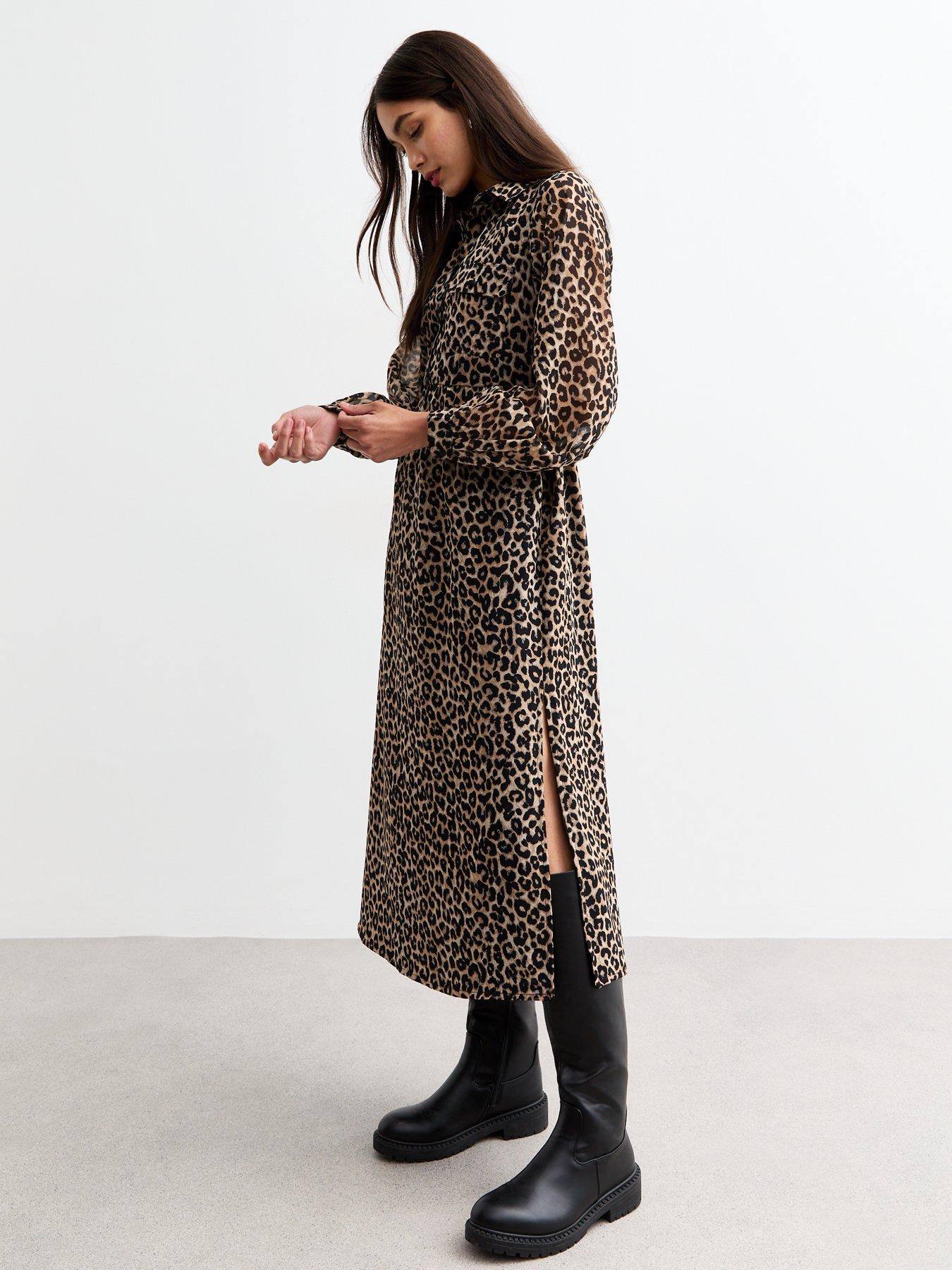 new-look-brown-leopard-chiffon-midi-dress-print