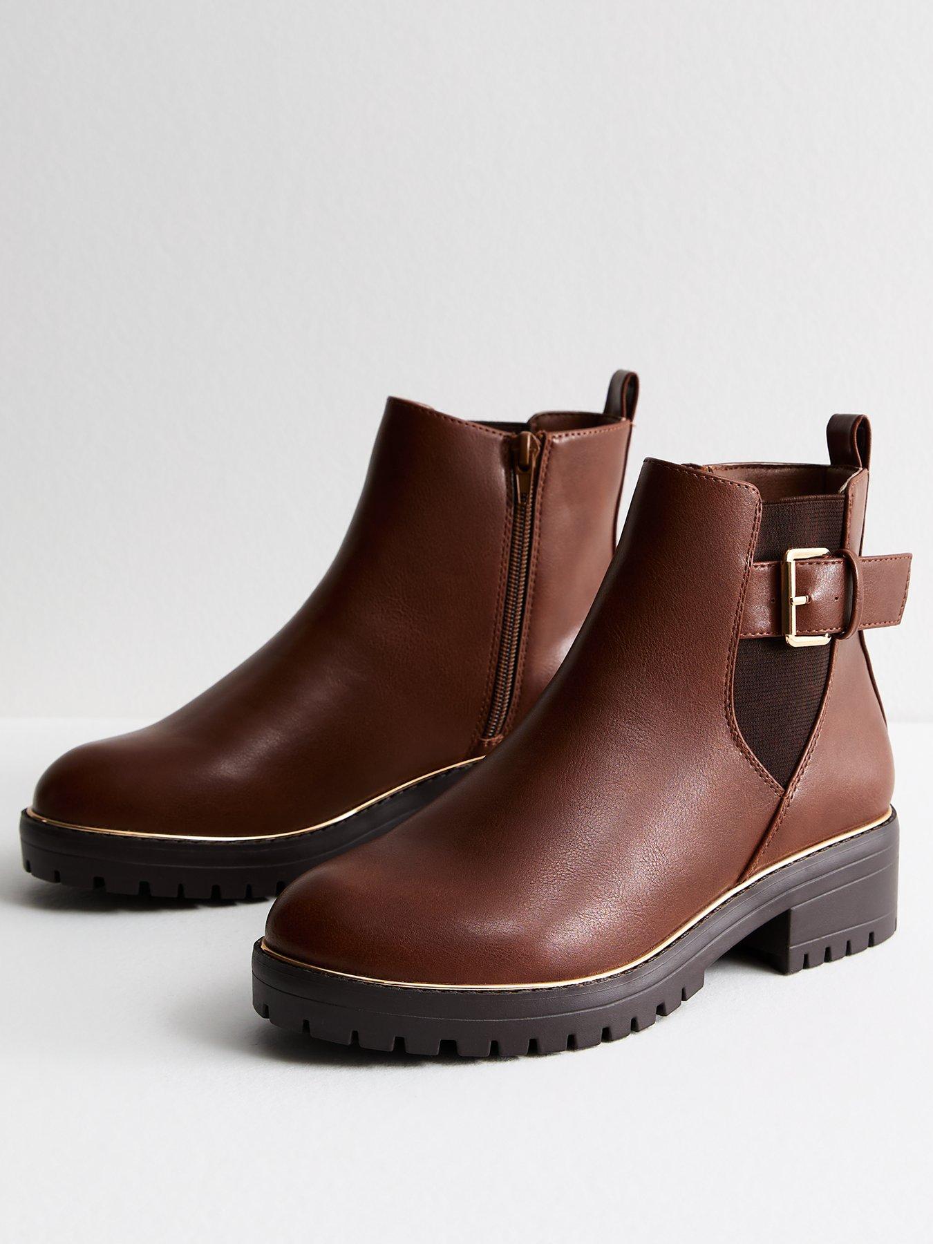 new-look-tan-buckled-chunky-ankle-boots-brownstillFront