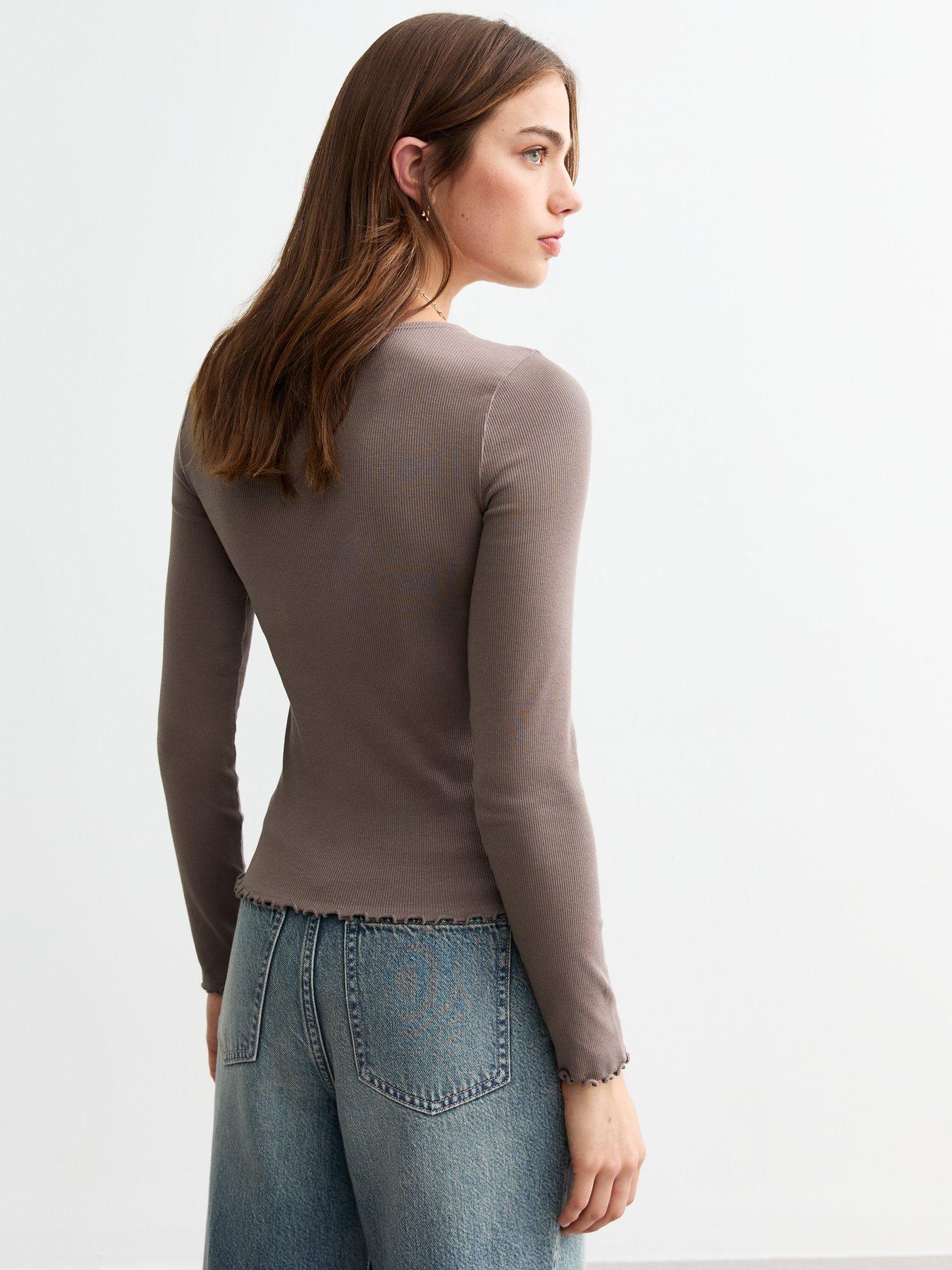 new-look-ribbed-crew-neck-long-sleeved-top-brownstillFront