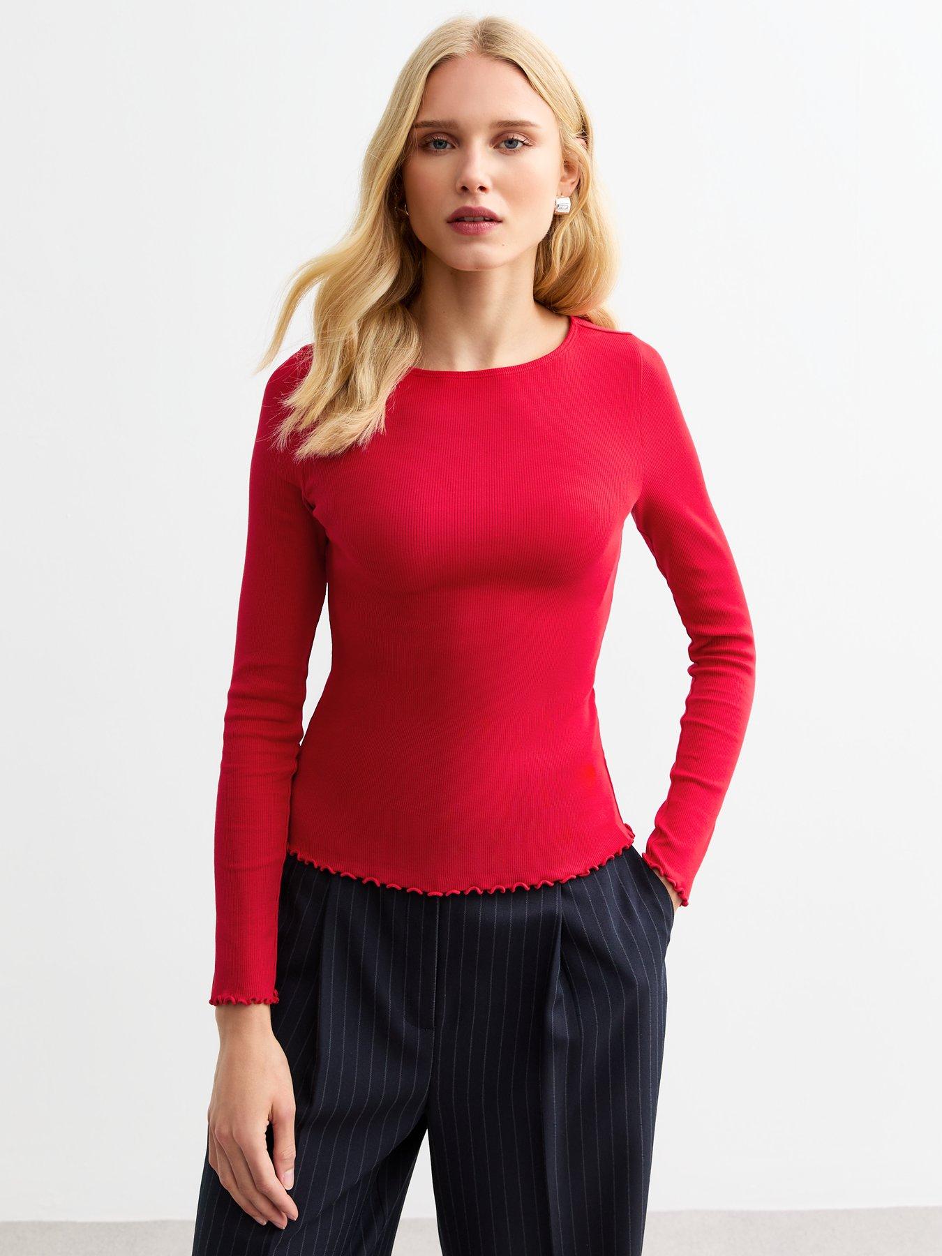 new-look-ribbed-crew-neck-long-sleeved-top-red