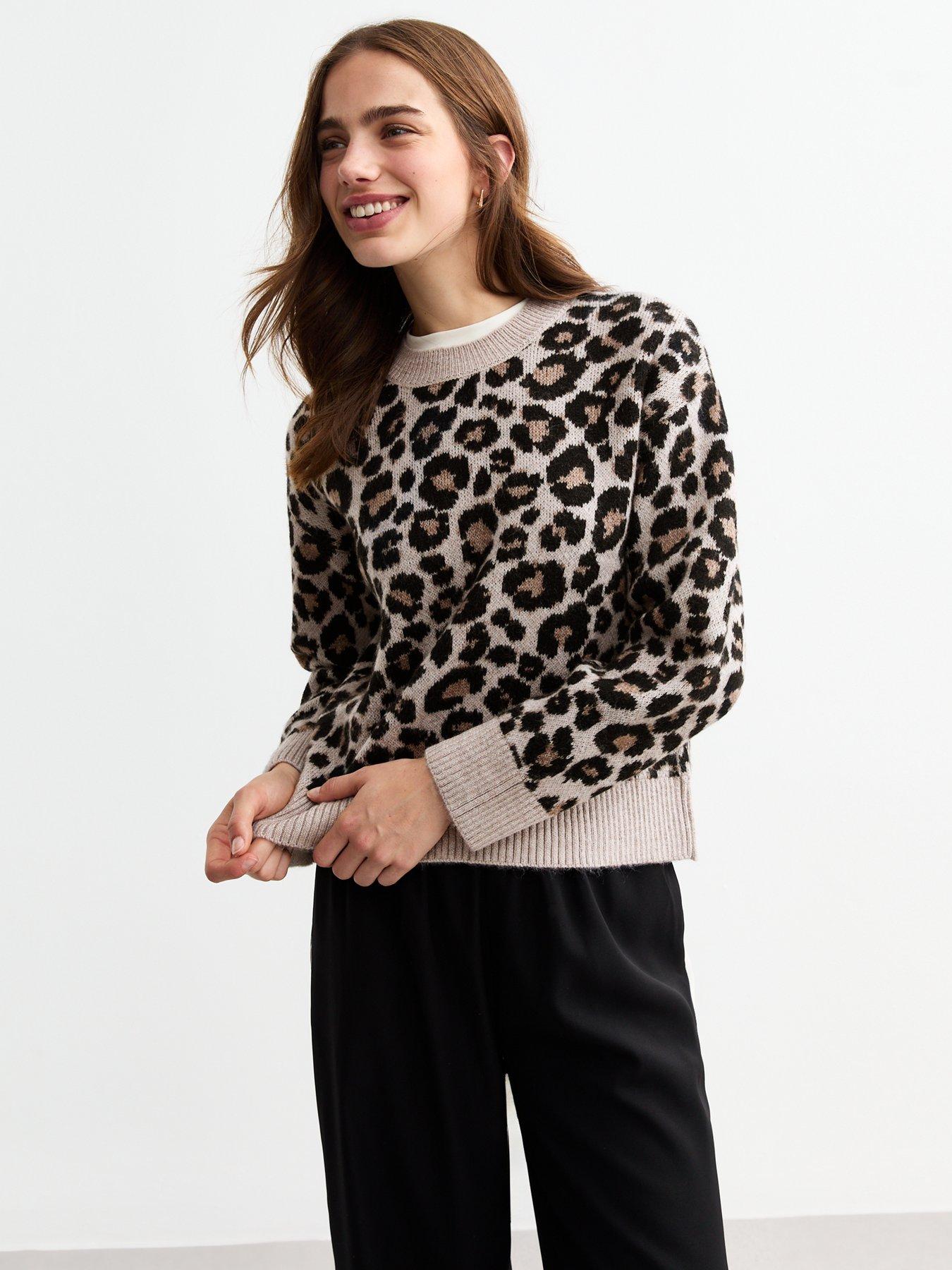 new-look-leopard-print-jumper-brown