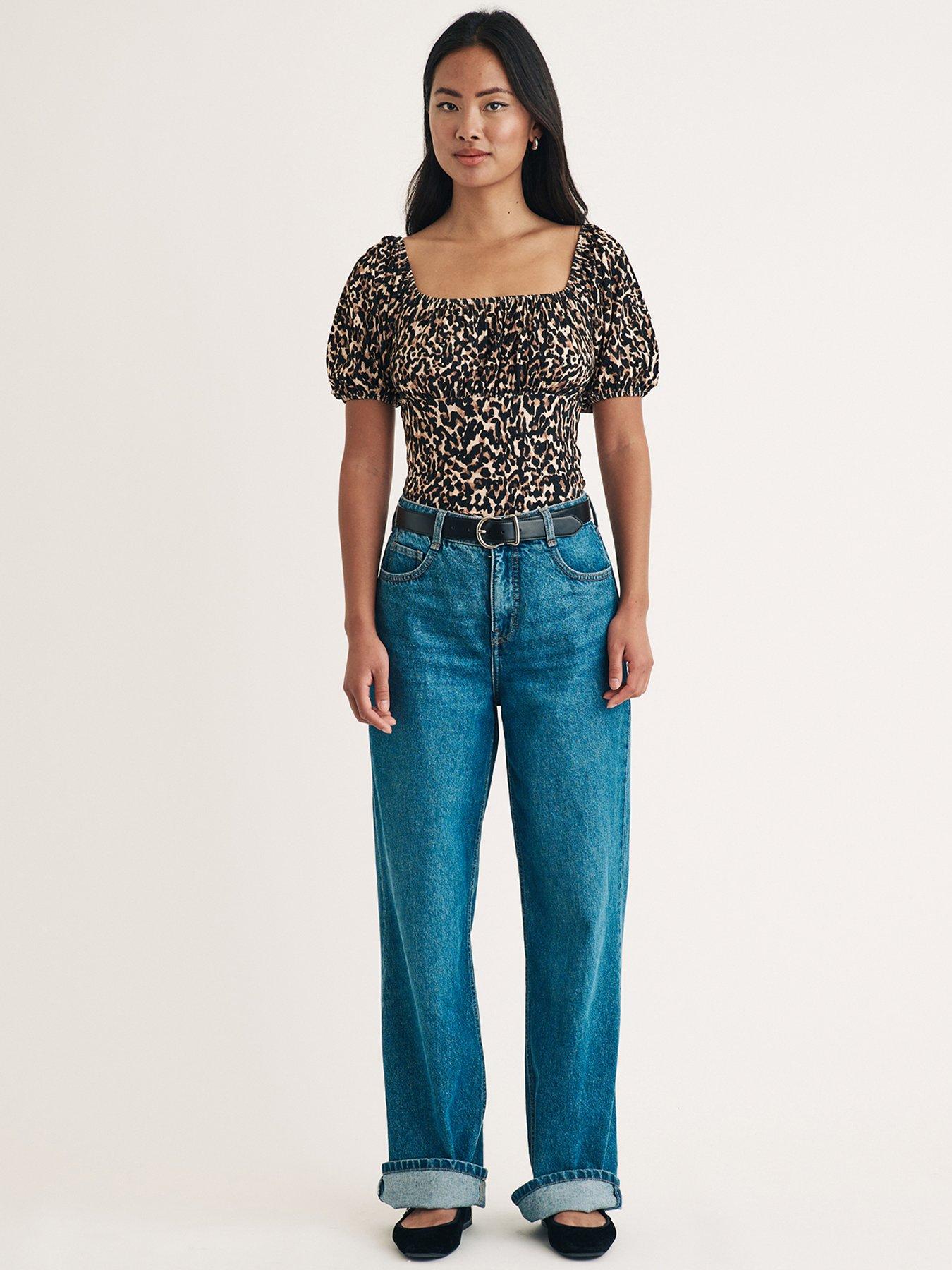 nobodys-child-square-neck-puff-sleeve-top-leopard-multiback