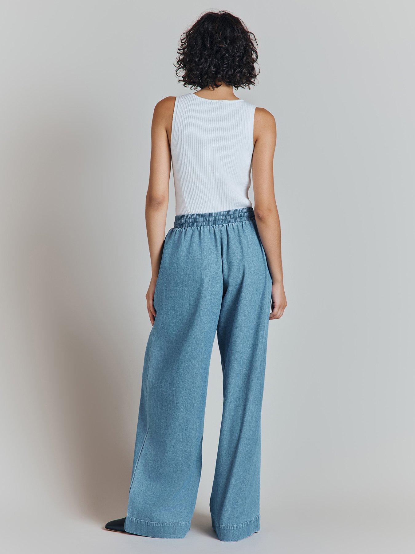 ghost-edith-trousers-bluestillFront