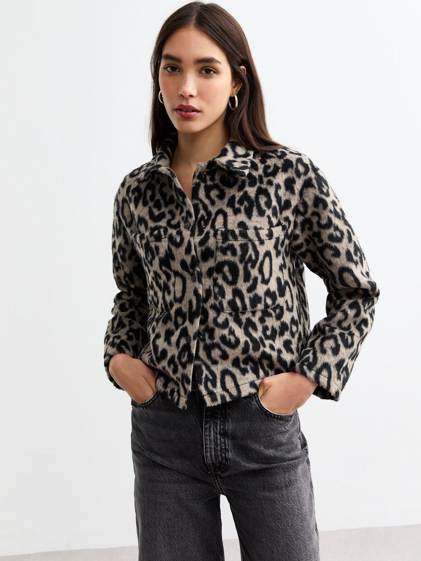 new-look-brown-soft-animal-print-shacket