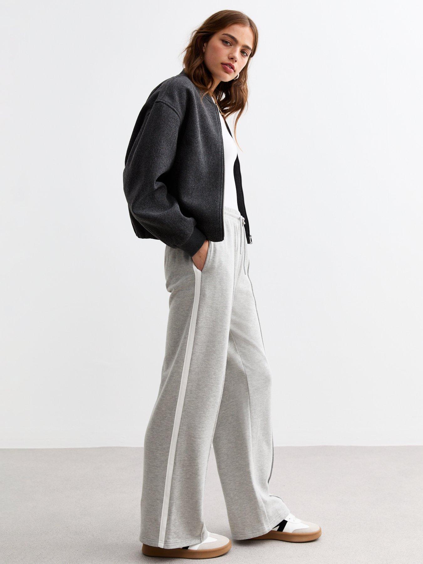 new-look-pintuck-wide-leg-drawstring-joggers-grey