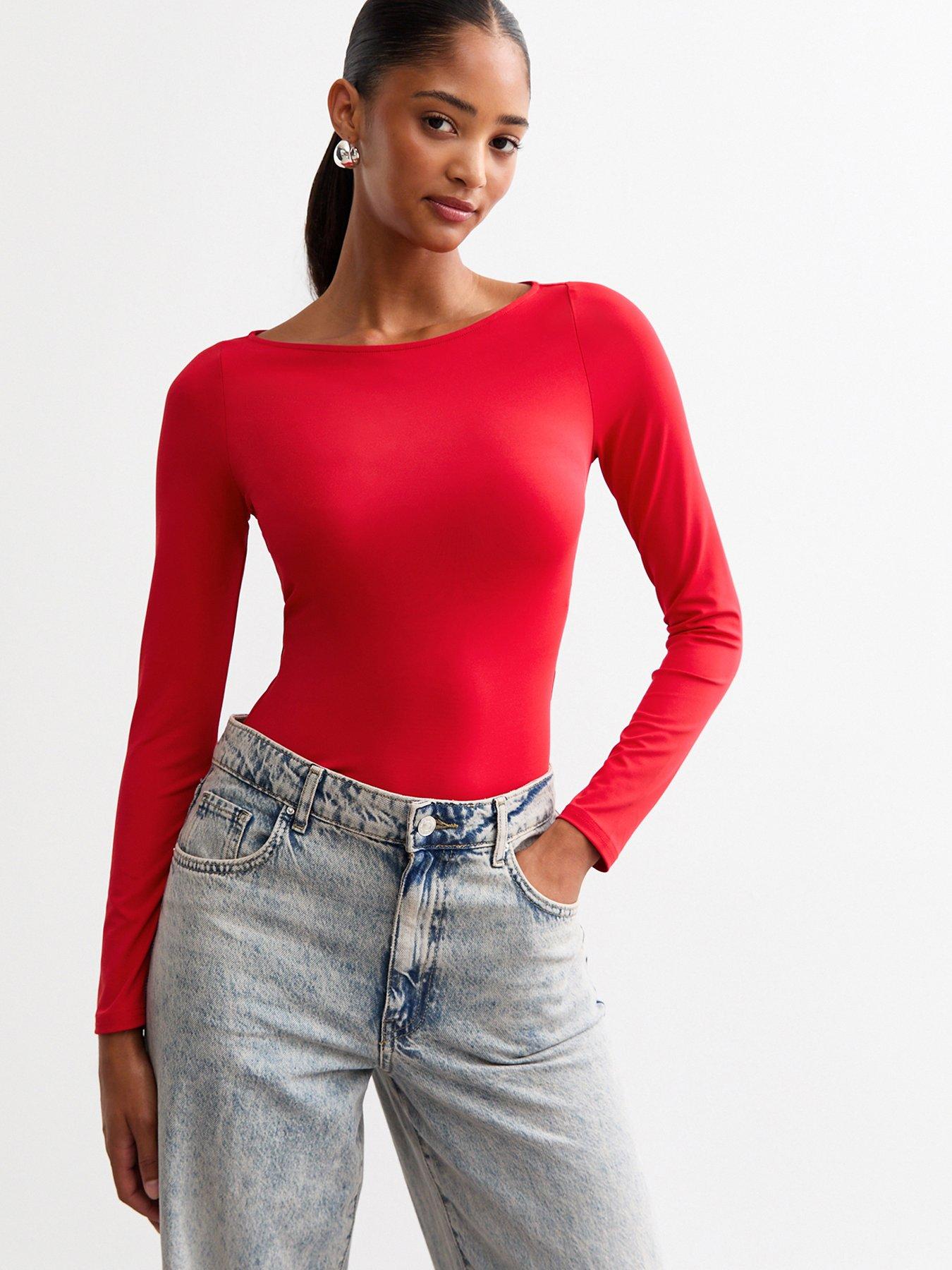 new-look-slinky-long-sleeved-bodysuit-red