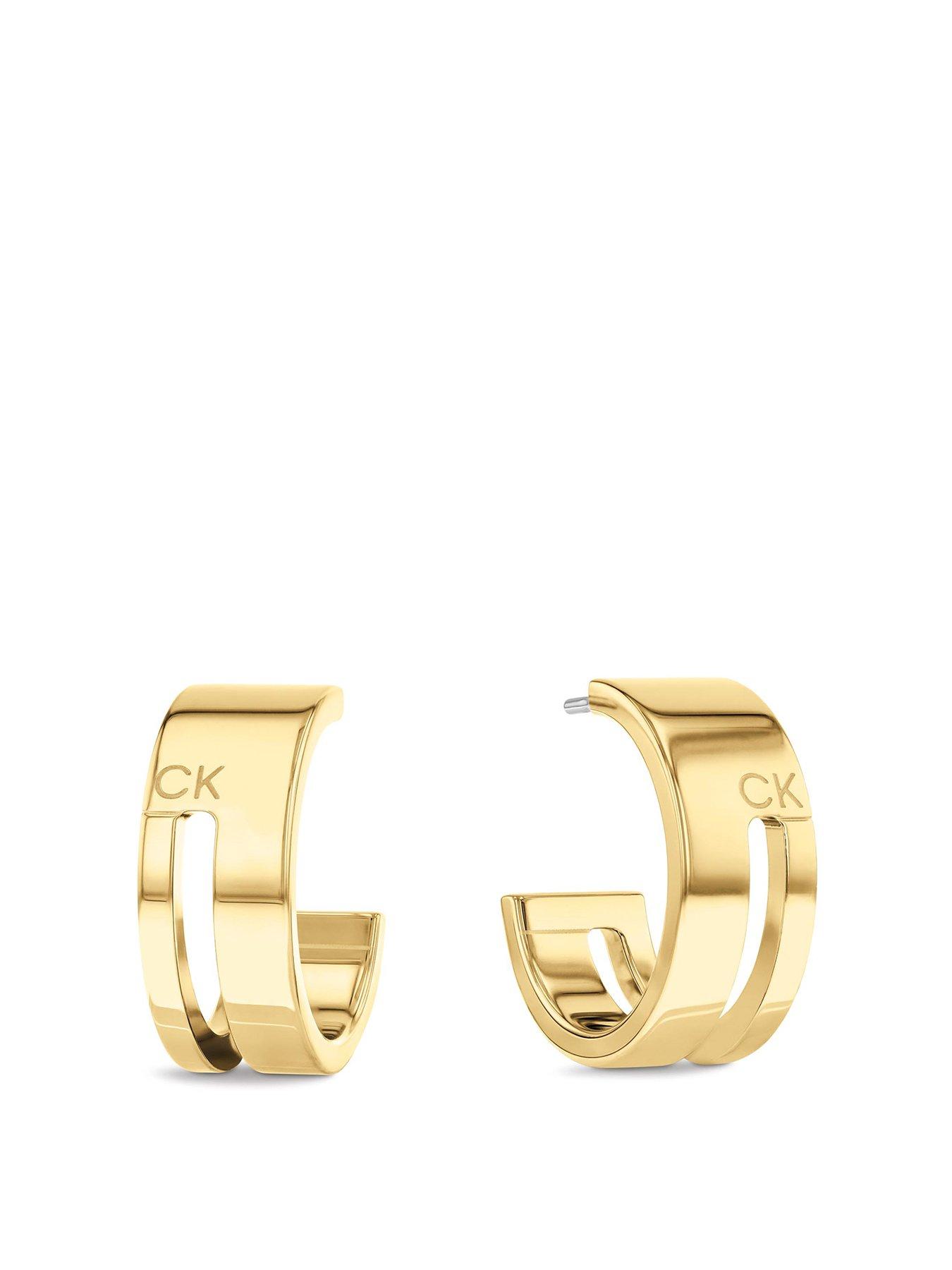 Calvin Klein Womens Calvin Klein gold plated hoop earrings Very Ireland