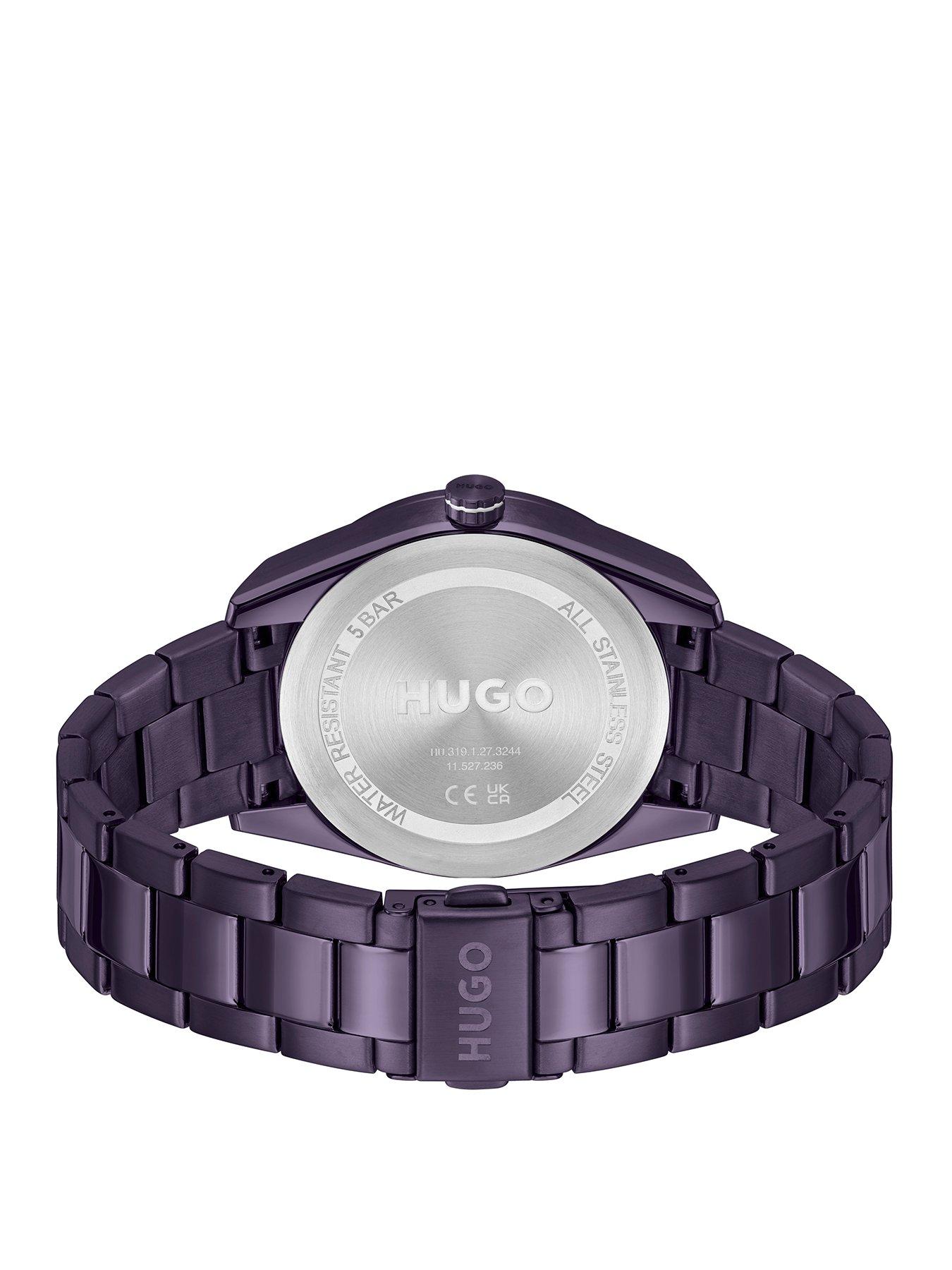 hugo-ladies-fast-for-her-purple-ip-multifunction-bracelet-watchstillFront