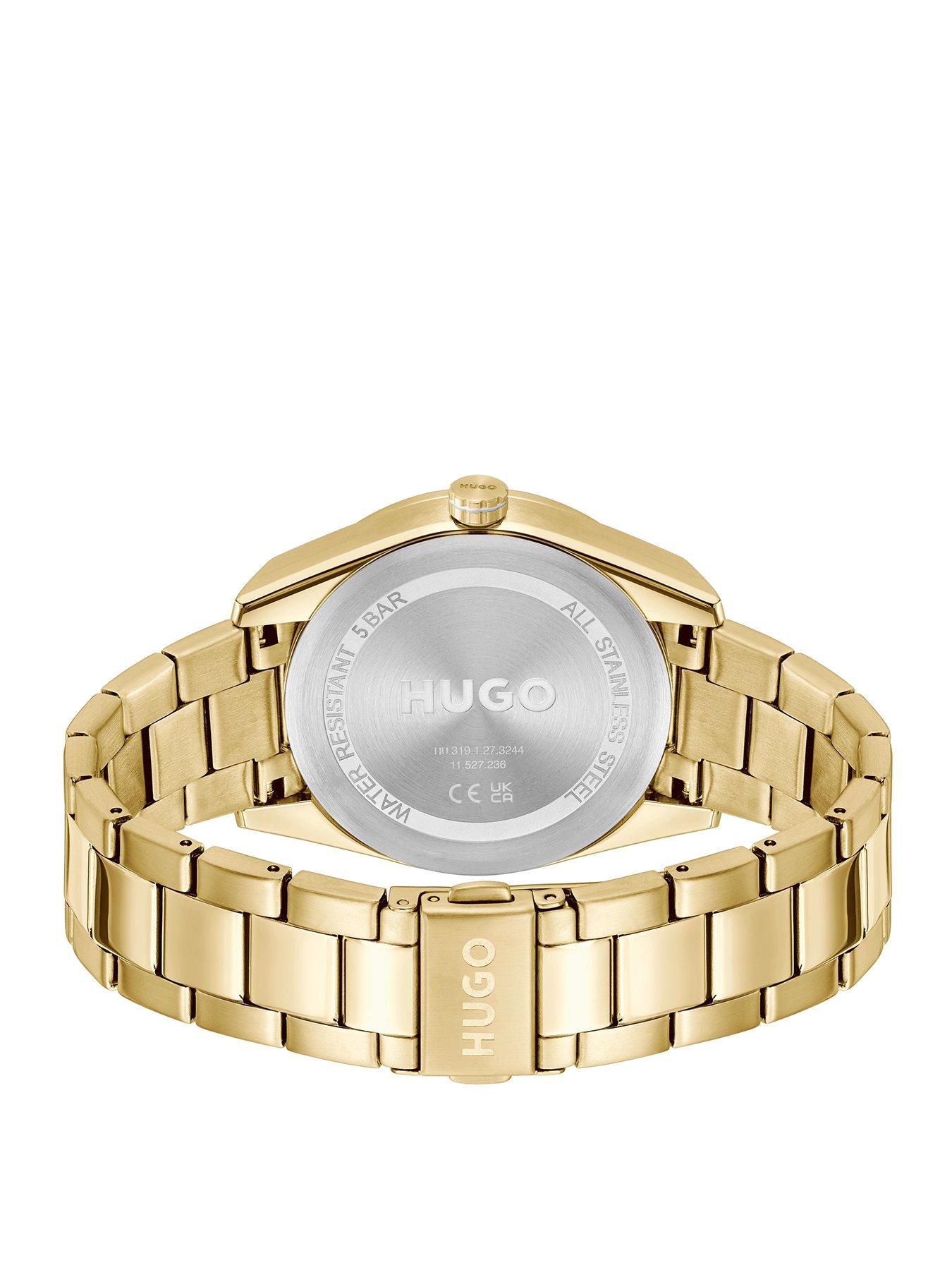 hugo-ladies-fast-for-her-gold-ip-multifunction-bracelet-watchstillFront