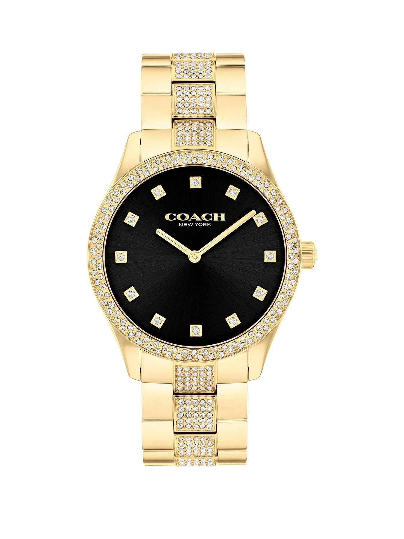 COACH Coach Ladies Brooks Gold IP Bracelet Watch