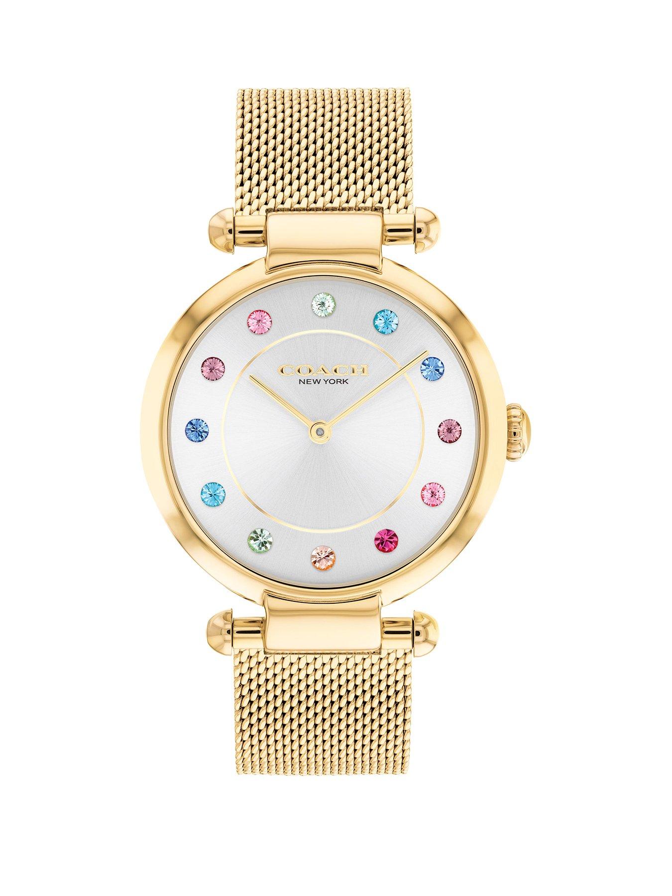 coach-coach-ladies-cary-gold-ip-rainbow-crystal-mesh-watch-and-bracelet-gift-setstillFront