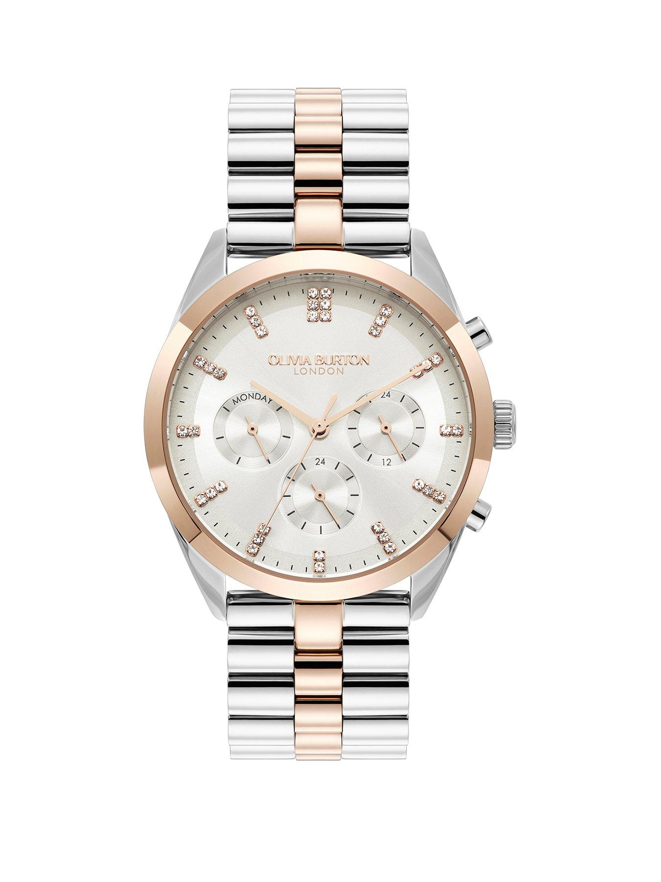 Olivia Burton Olivia Burton 38mm City Classic Stainless Steel  &  Rose Gold Multifunction Watch
