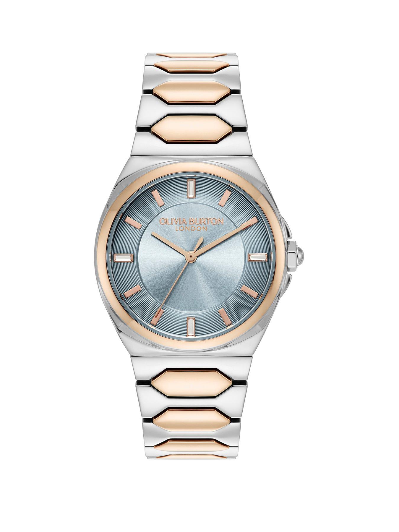 Olivia Burton Olivia Burton 34mm Lustre Stainless Steel  &  Rose Gold IP Watch