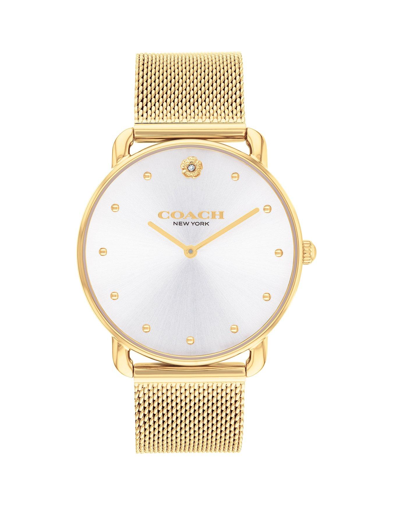 COACH Coach Ladies Elliot Gold IP Mesh Watch