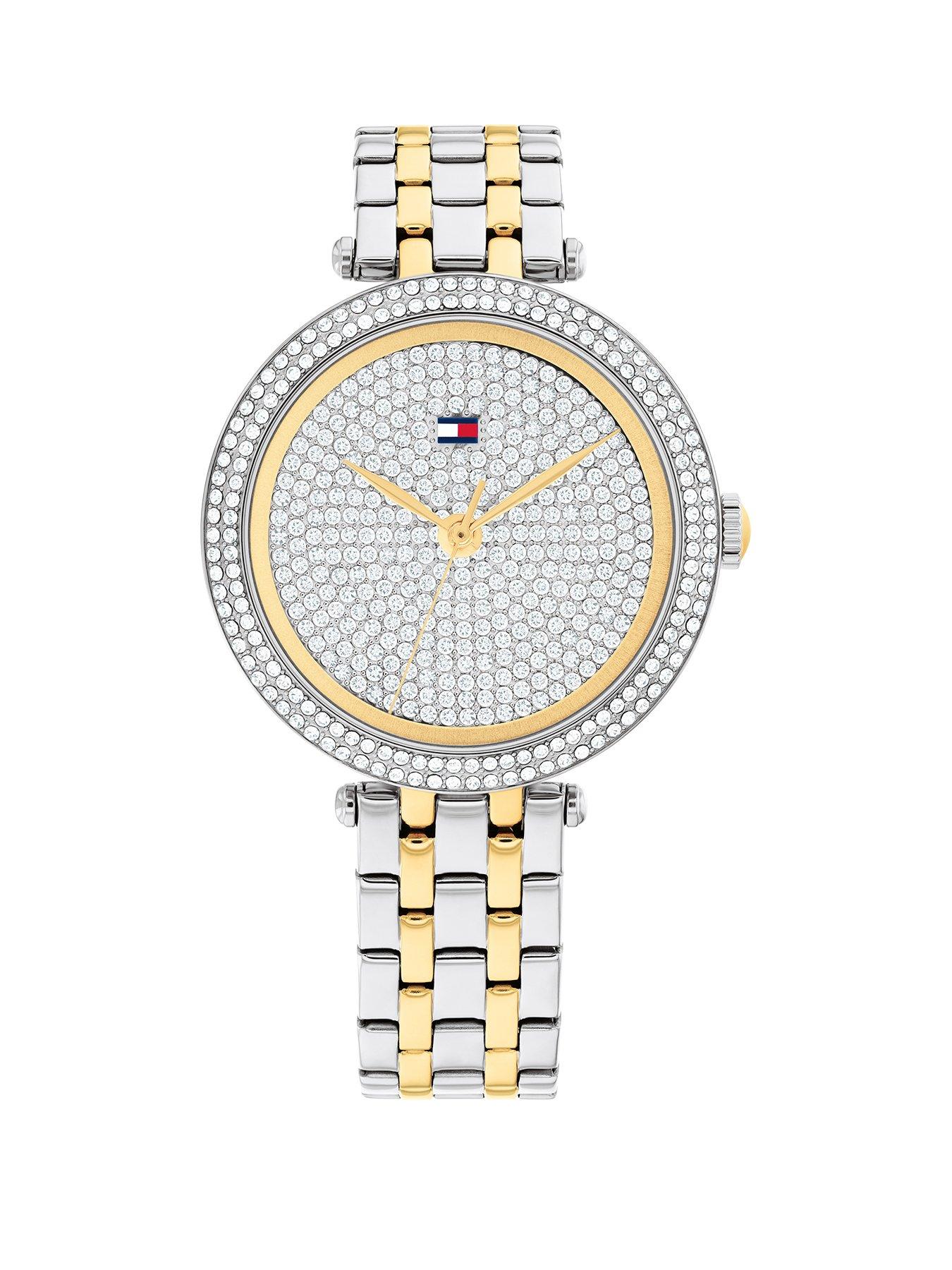 tommy-hilfiger-tommy-hilfiger-womens-two-tone-stainless-steel-and-gold-plated-watch-with-crystal-bezel-and-dial