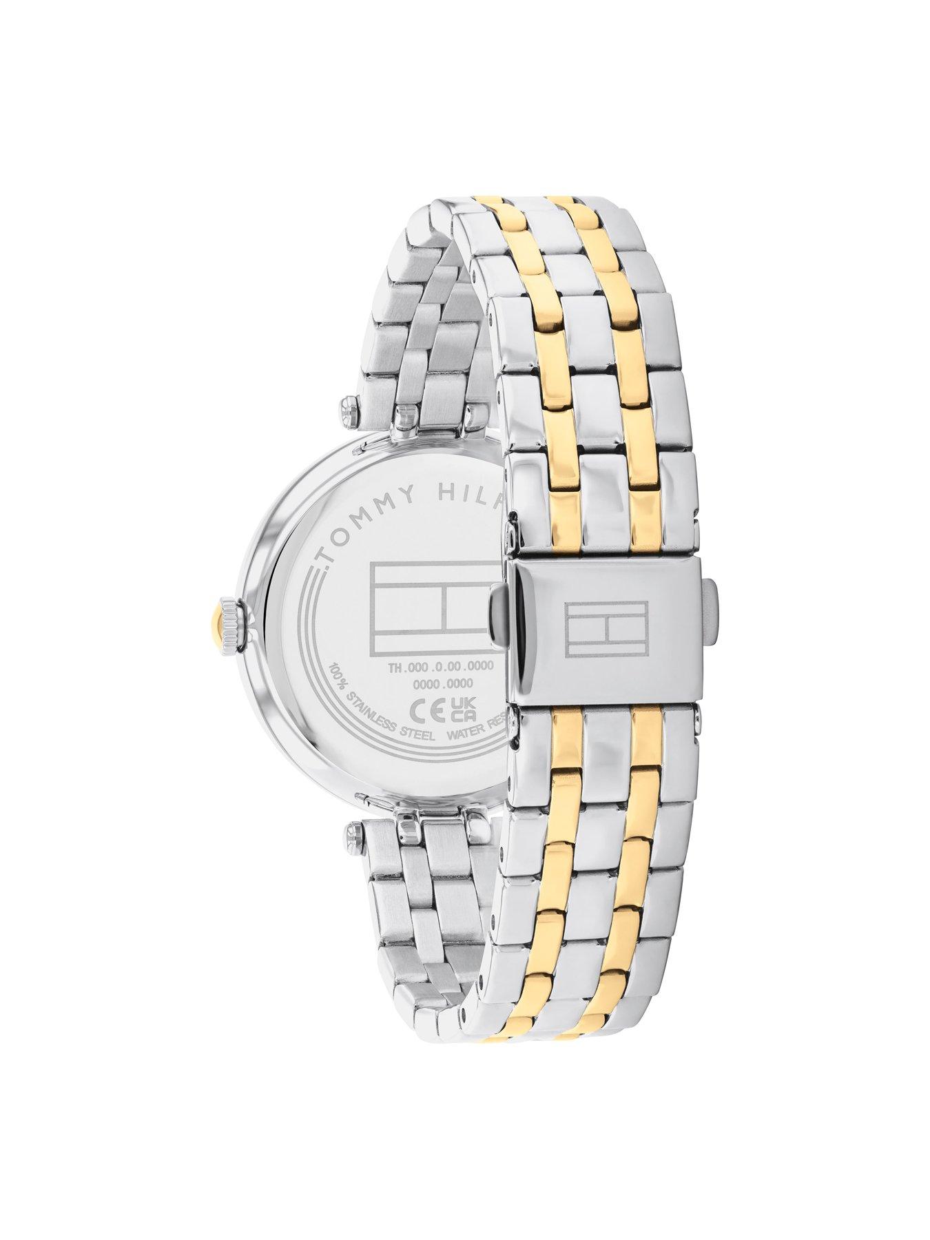 tommy-hilfiger-tommy-hilfiger-womens-two-tone-stainless-steel-and-gold-plated-watch-with-crystal-bezel-and-dialback