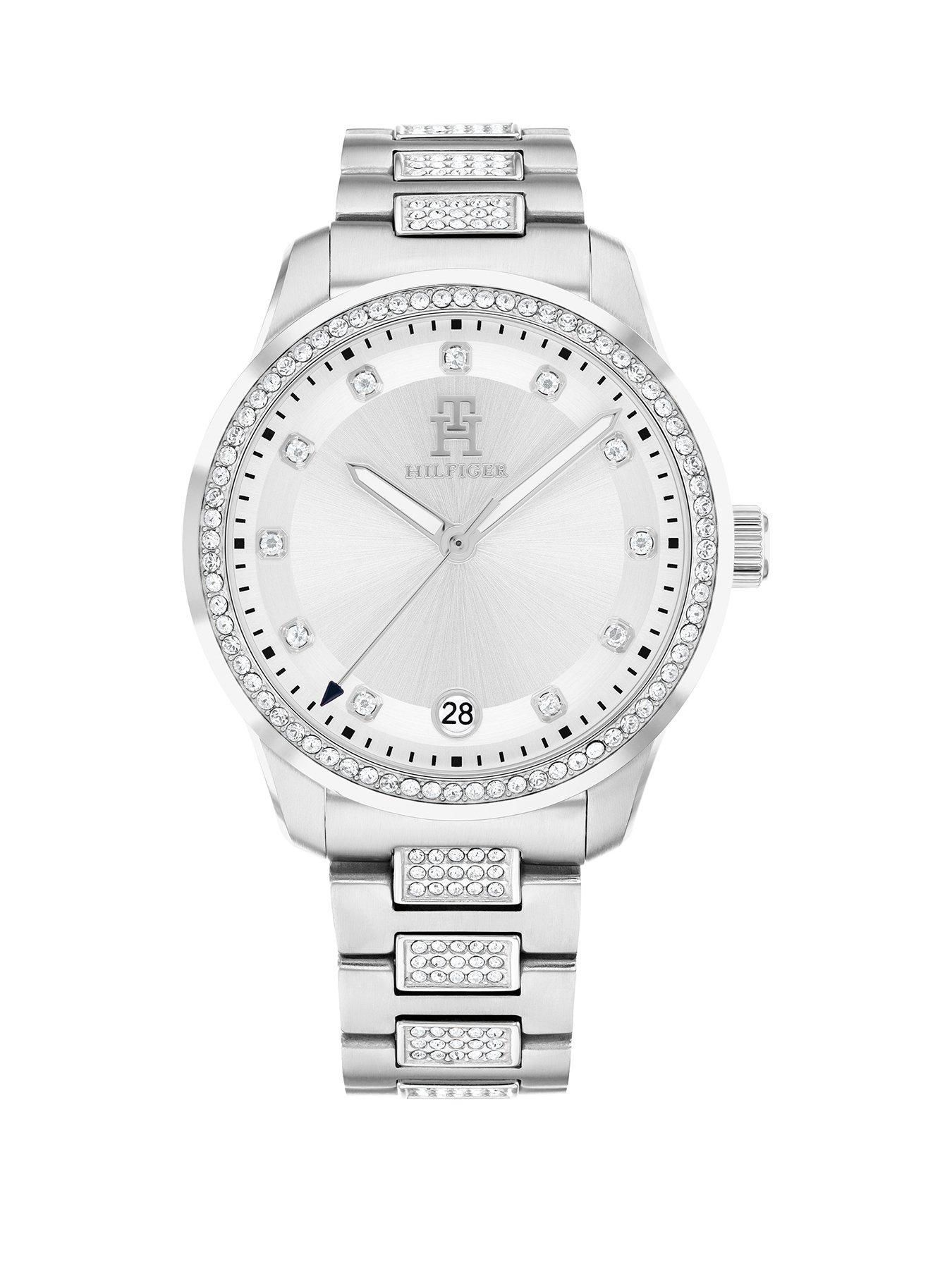 tommy-hilfiger-tommy-hilfiger-womens-stainless-steel-watch-with-a-crystal-bezel-finish