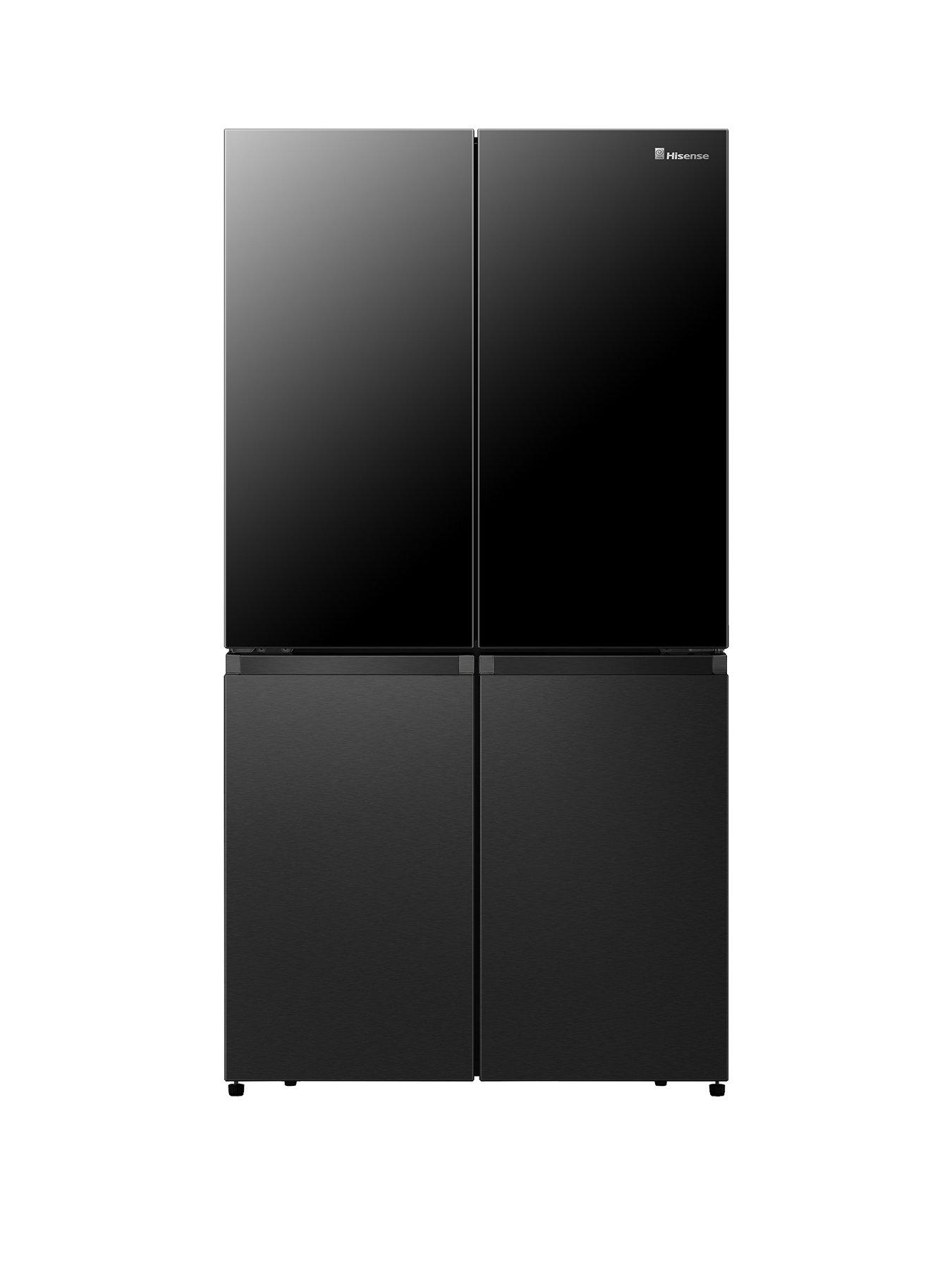 hisense-pureflat-elitenbsprq5x560sflef-cross-doornbspamerican-fridge-freezer-black-glass-and-stainless-steel