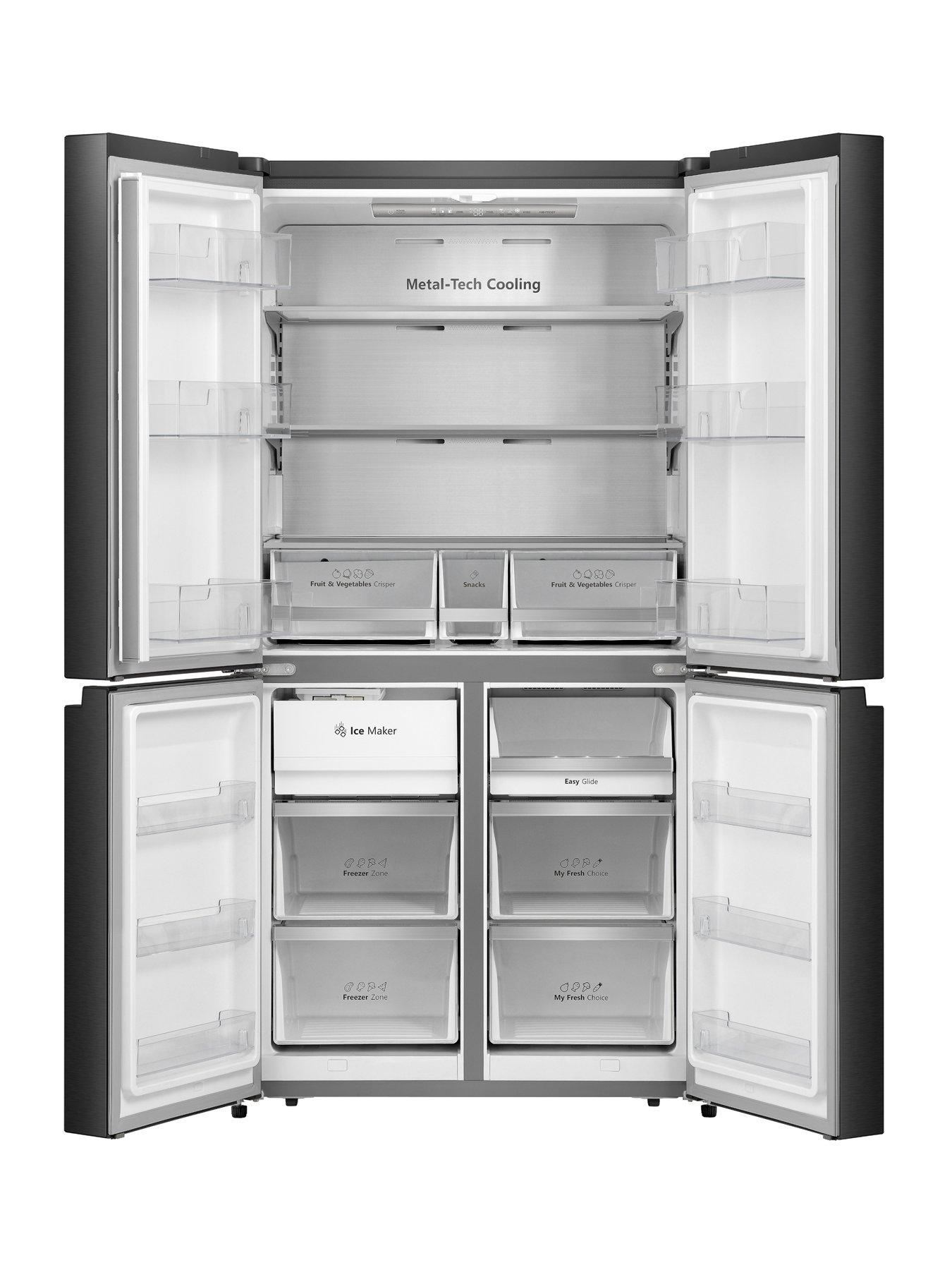 hisense-pureflat-elitenbsprq5x560sflef-cross-doornbspamerican-fridge-freezer-black-glass-and-stainless-steelback